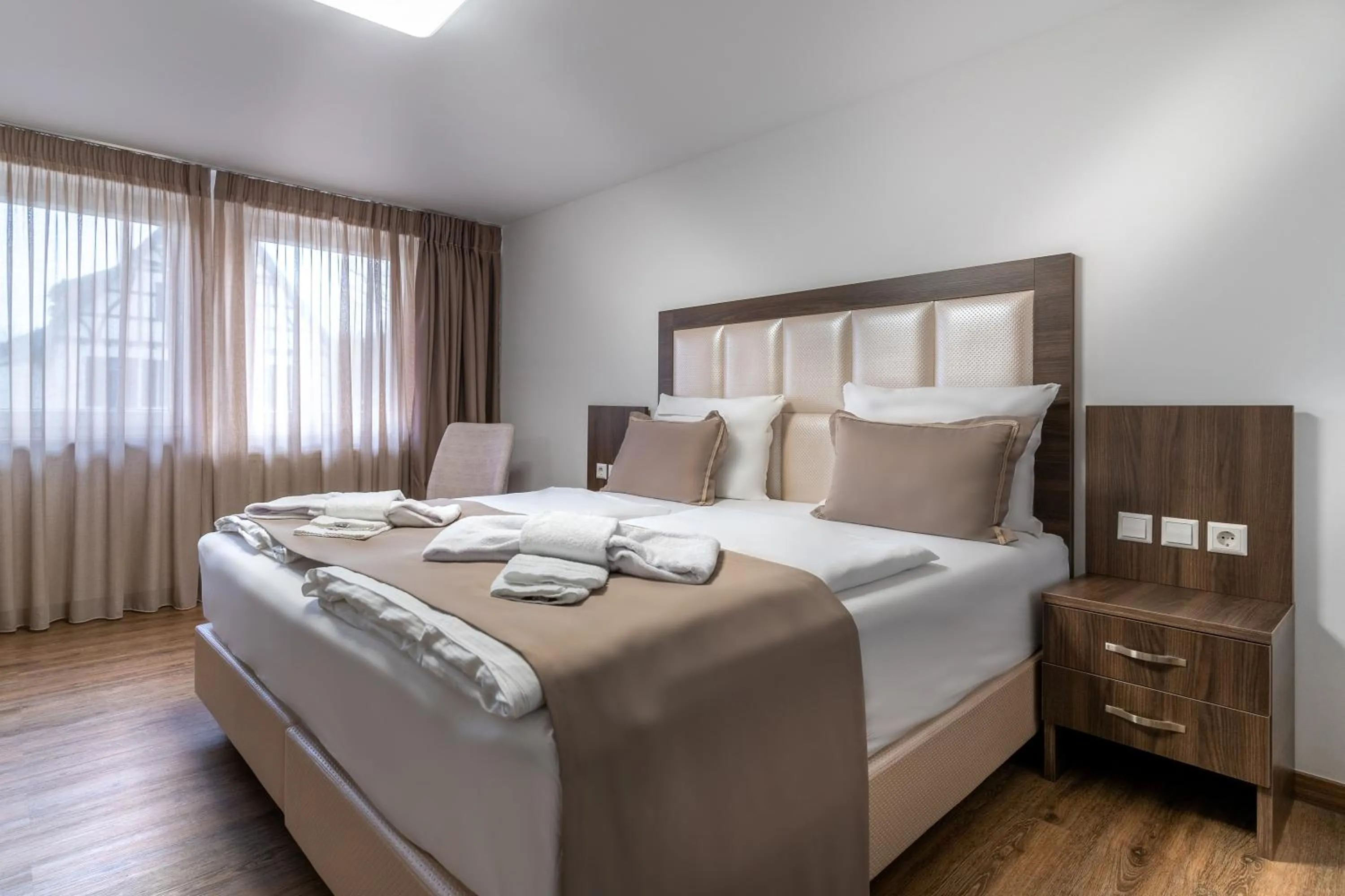 Bed in Hotel Myrsini