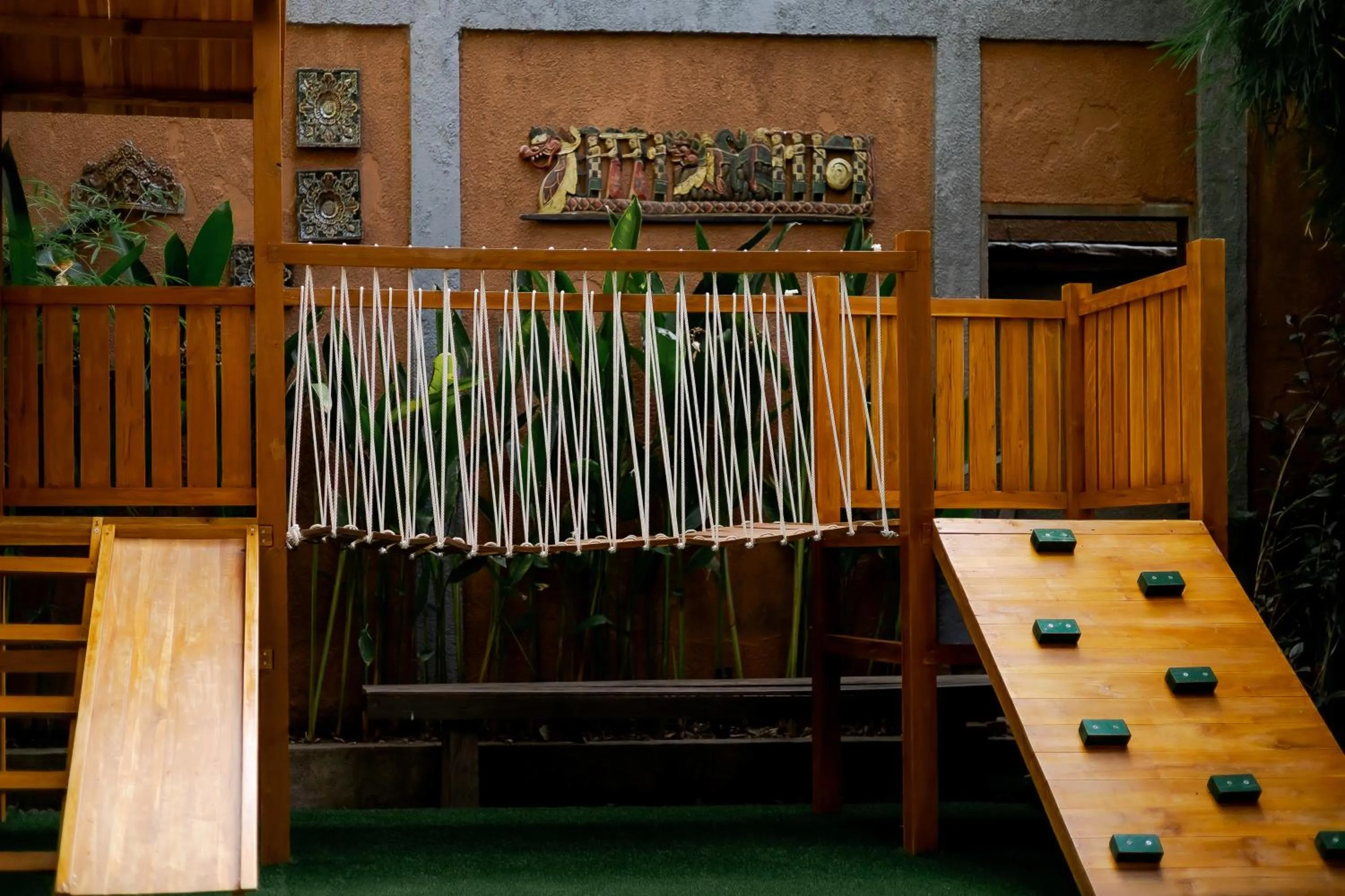 Children play ground in Fourteen Roses Boutique Hotel, Kuta