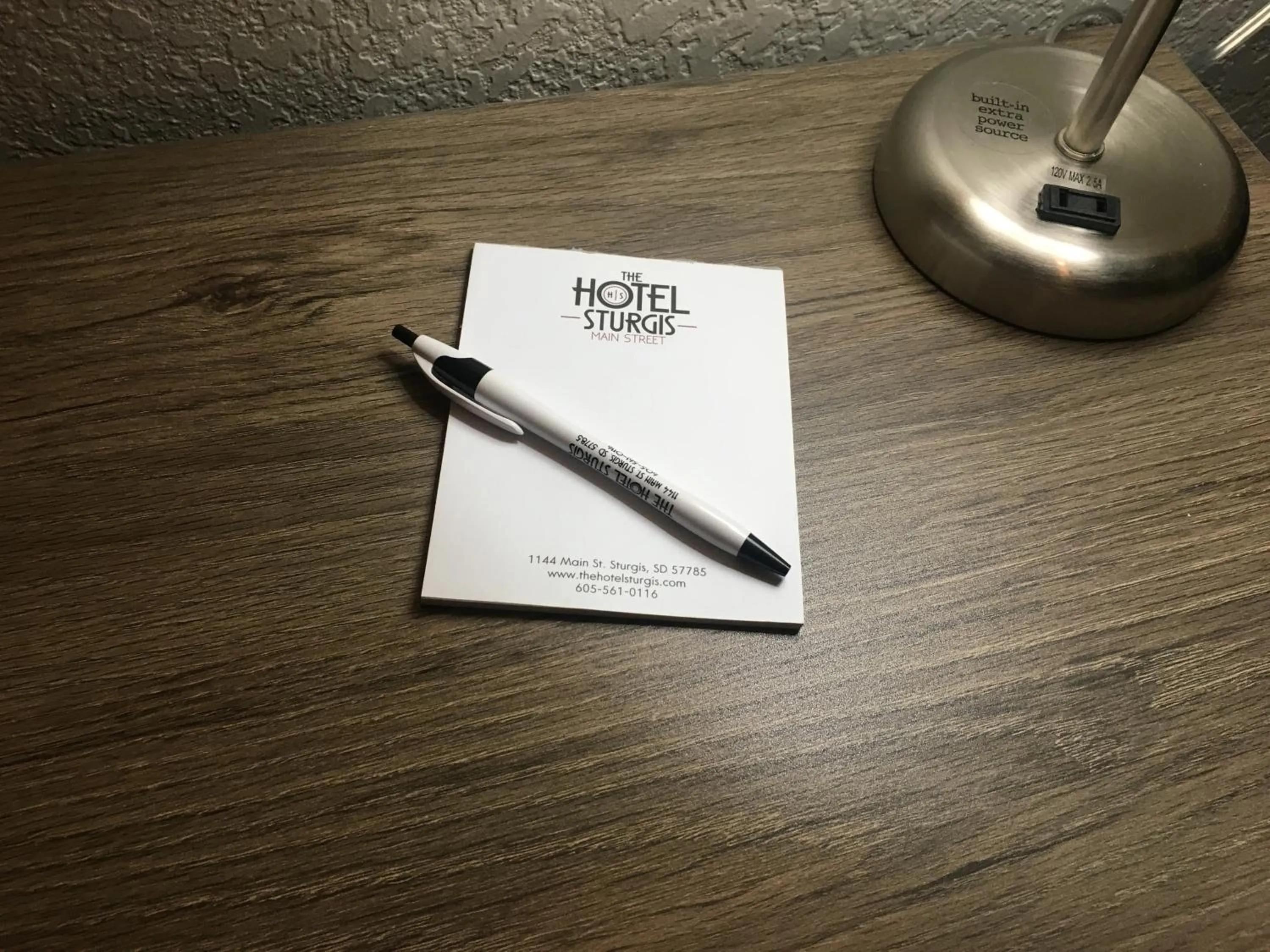 Text overlay in The Hotel Sturgis