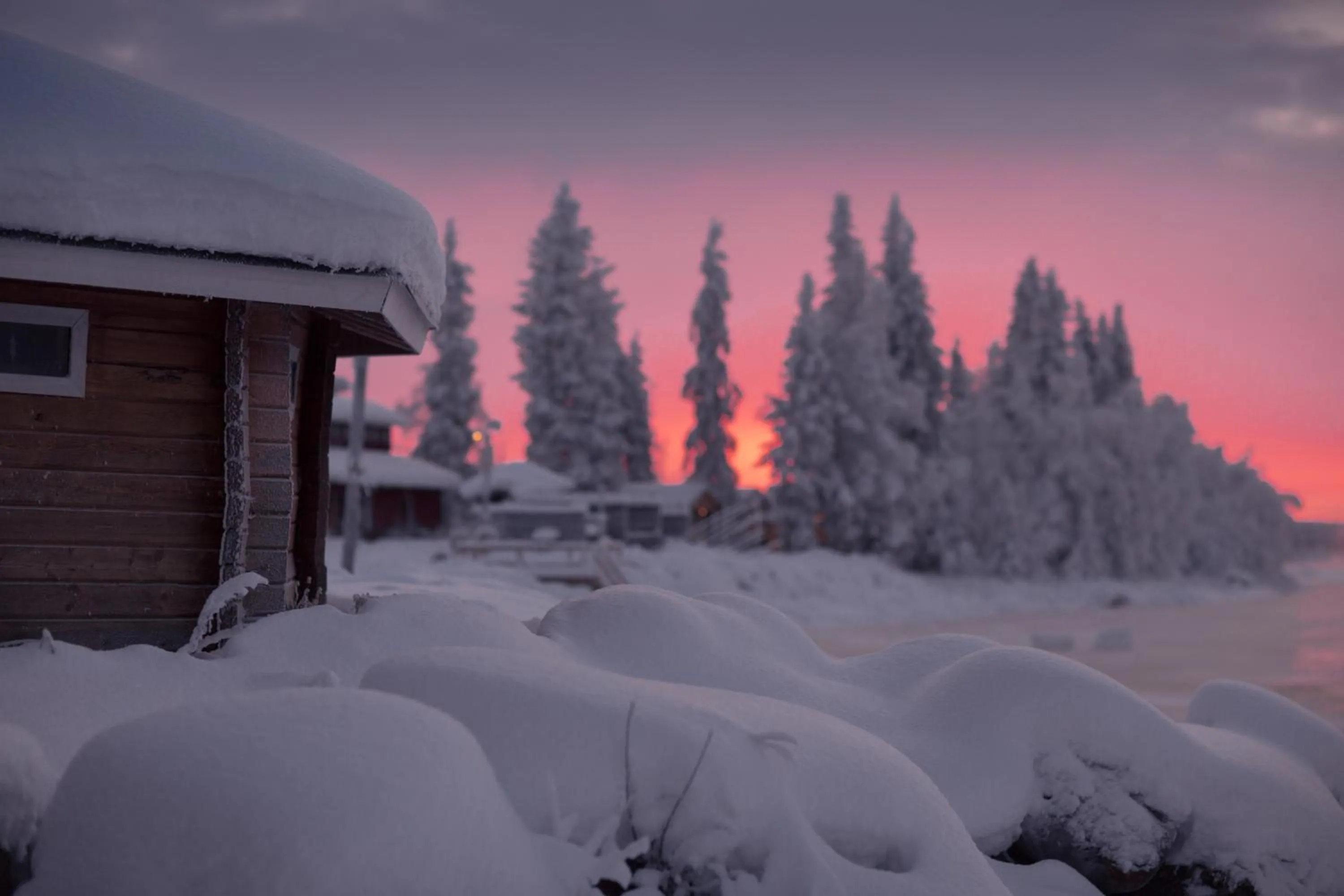 Winter in Harriniva Adventure Resort Cabins