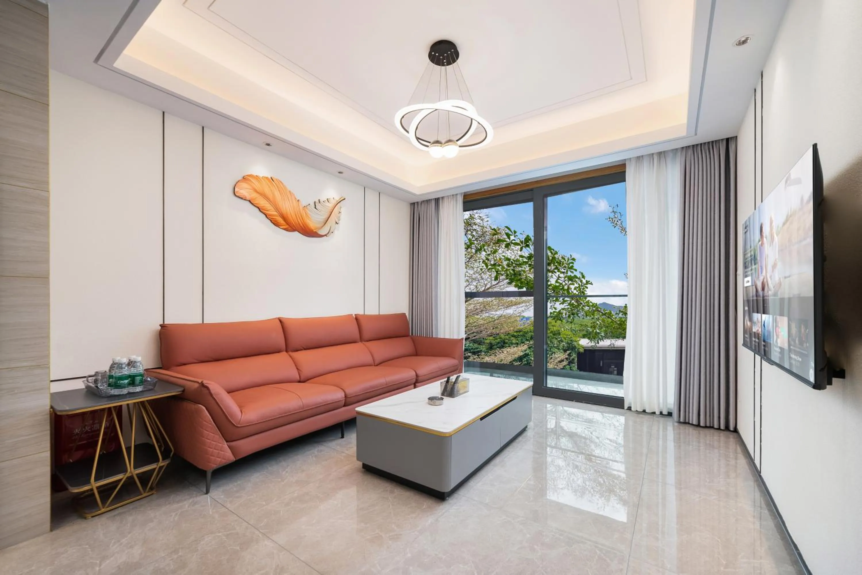 Living room in Elnob Seaview Aparthotel Hai Tang Bay Sanya