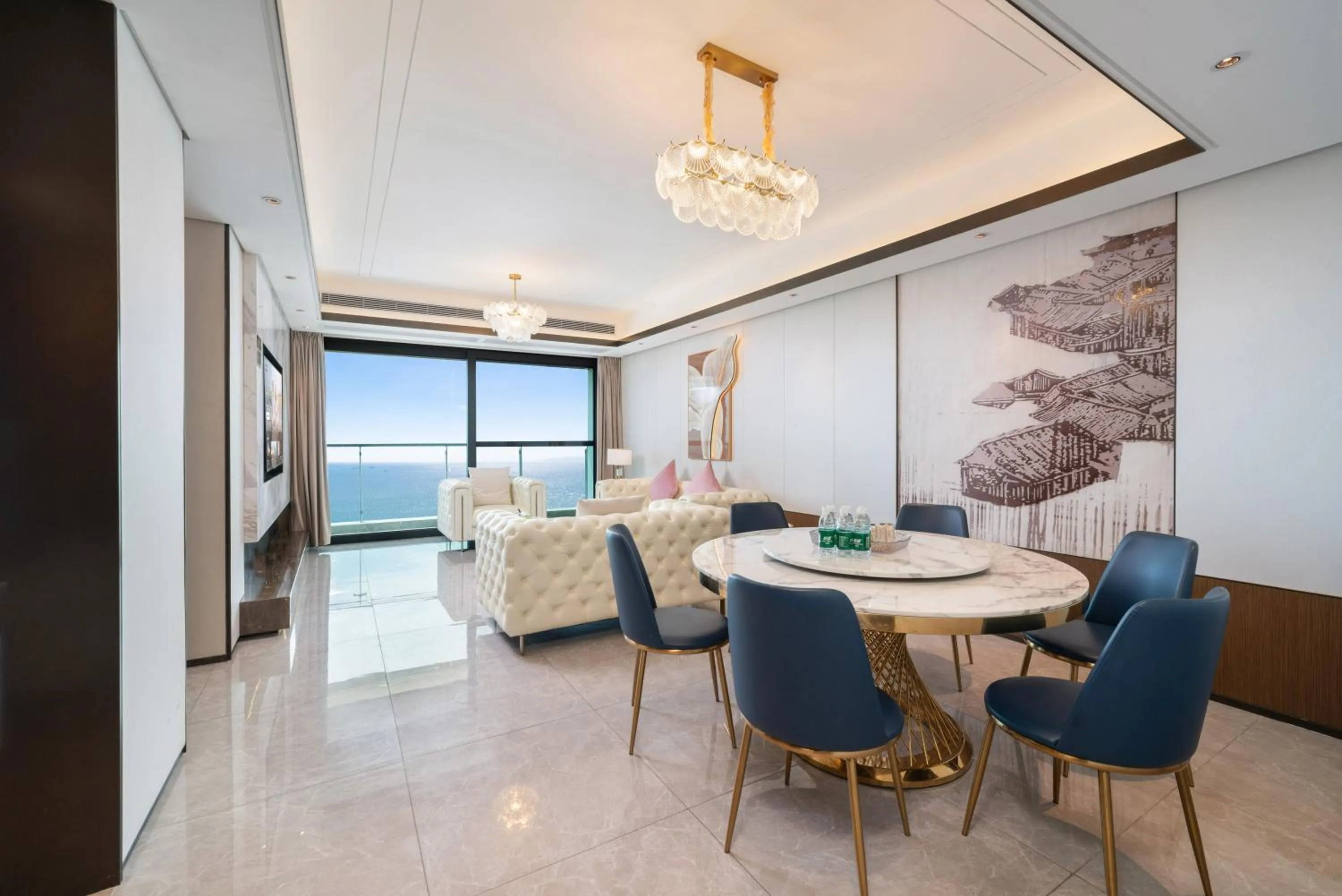 Living room in Elnob Seaview Aparthotel Hai Tang Bay Sanya