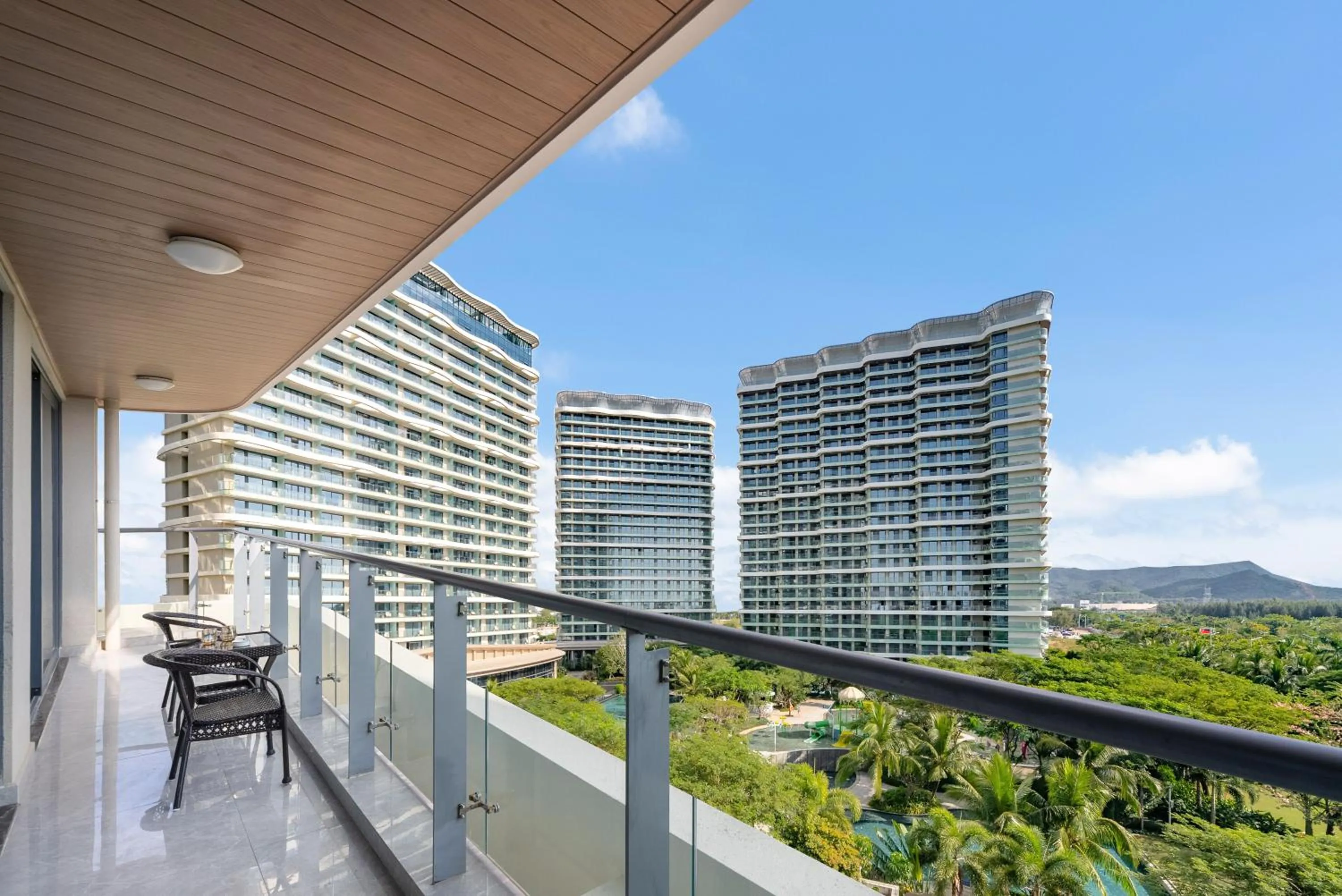 Balcony/Terrace in Elnob Seaview Aparthotel Hai Tang Bay Sanya