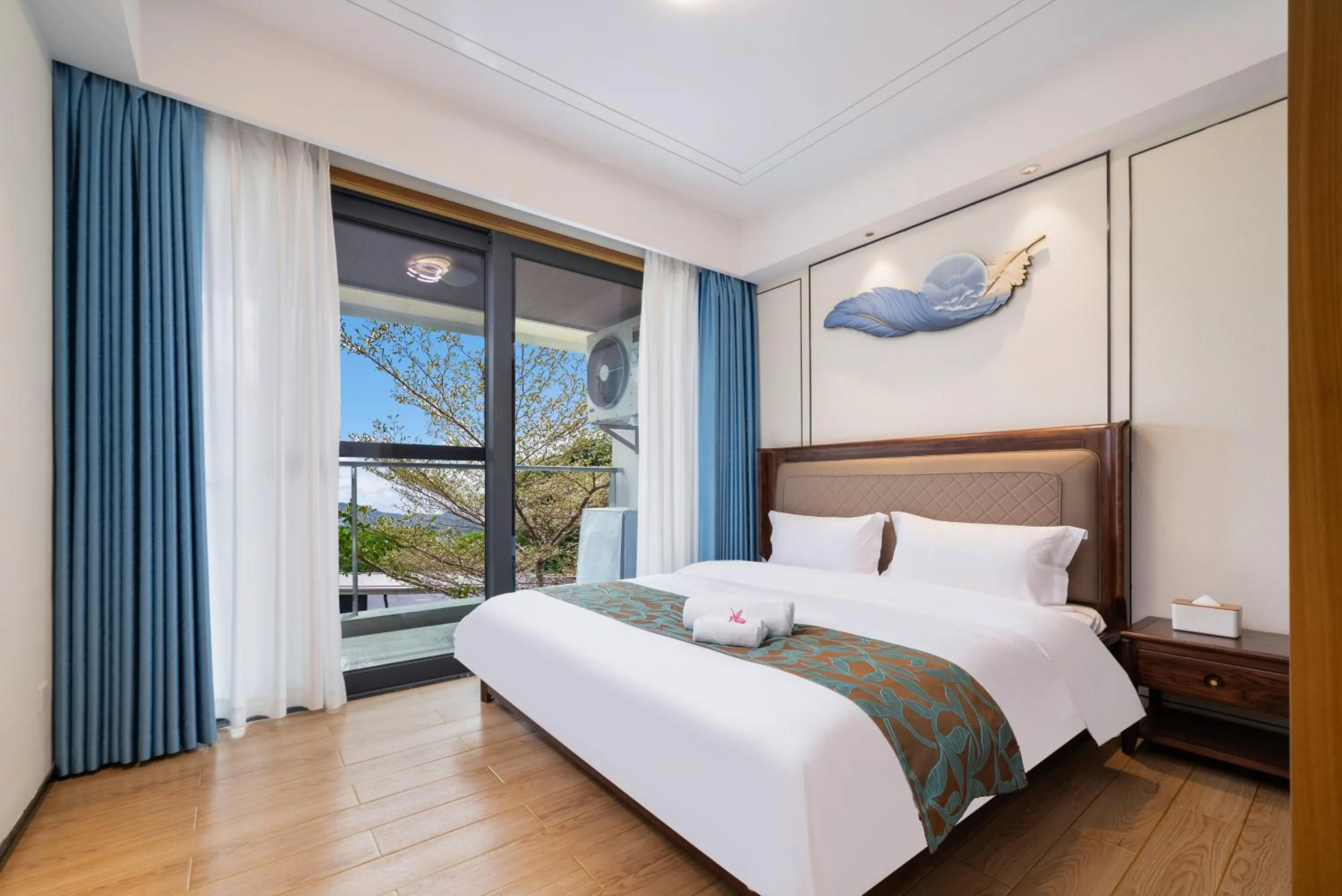 Bedroom, Bed in Elnob Seaview Aparthotel Hai Tang Bay Sanya