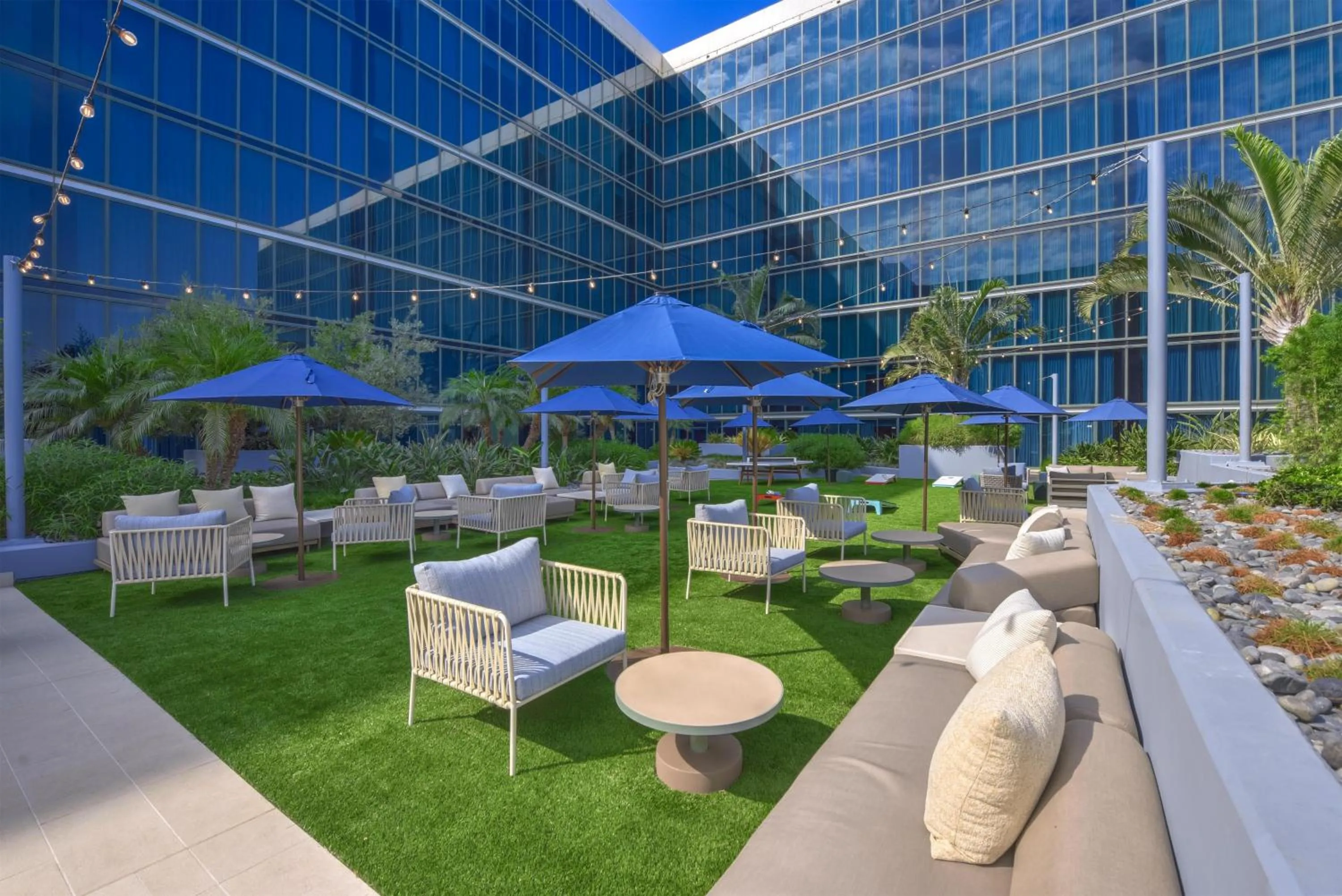 Inner courtyard view in Hilton Anaheim