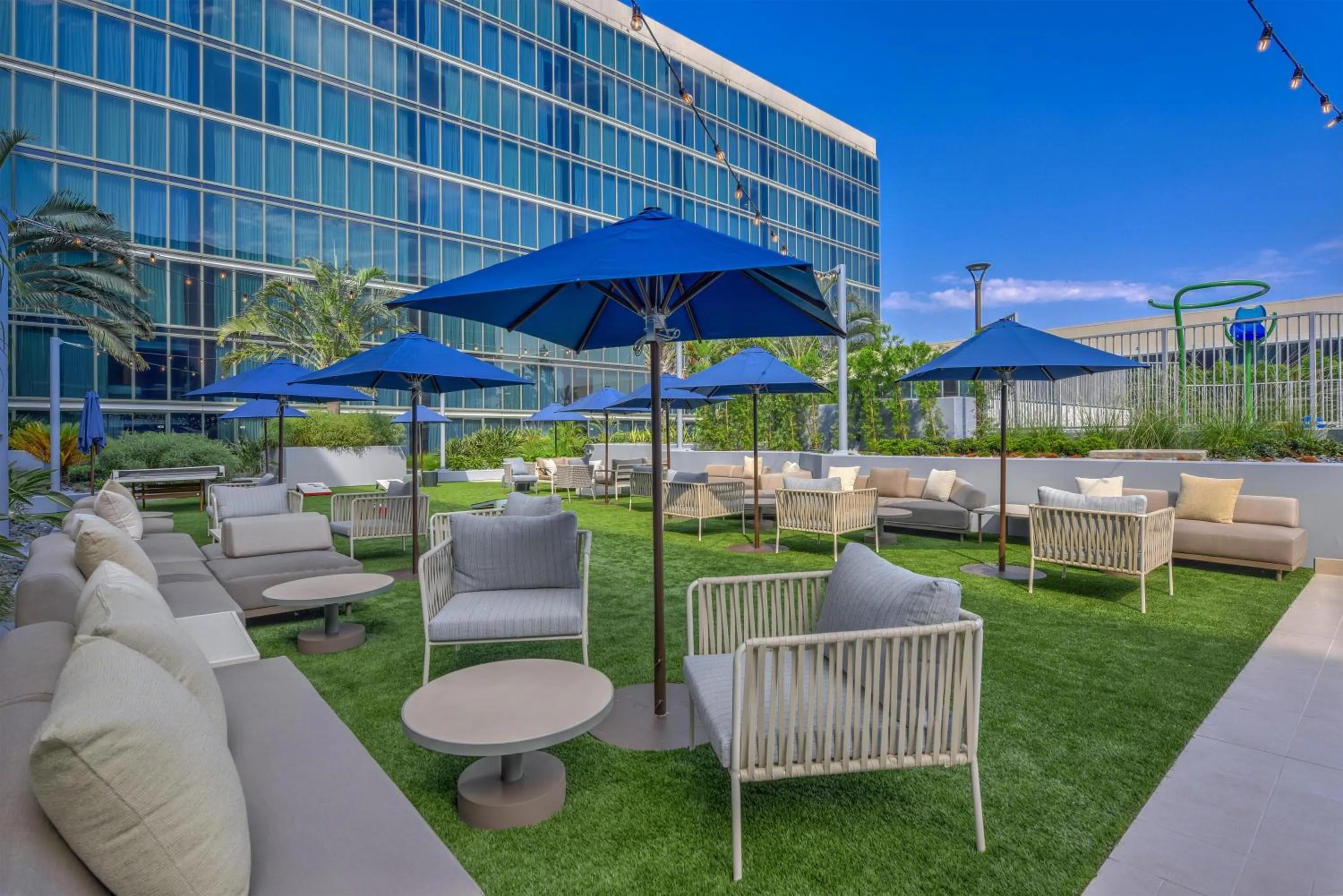 Inner courtyard view in Hilton Anaheim