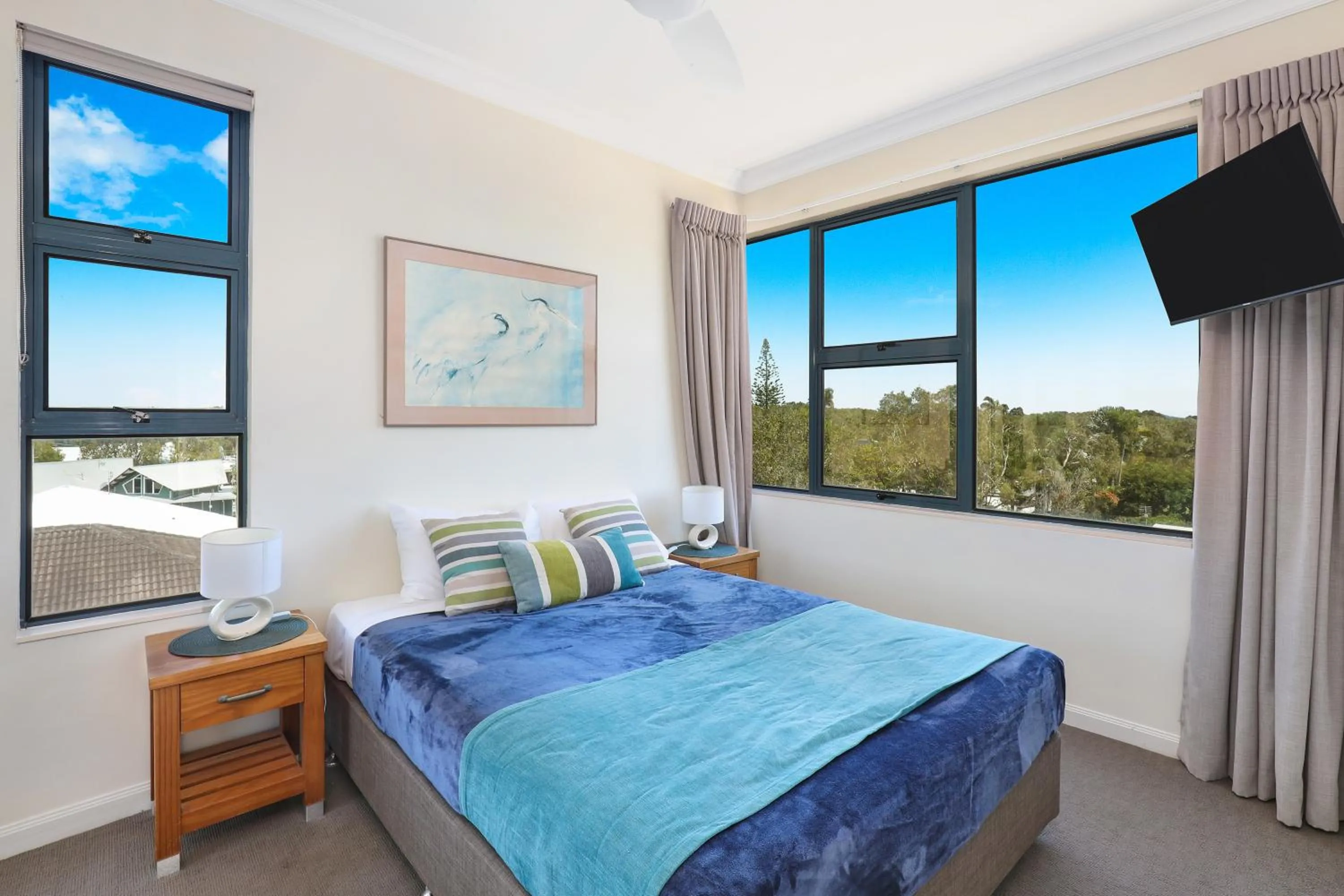 Bedroom, Bed in Santorini Twin Waters