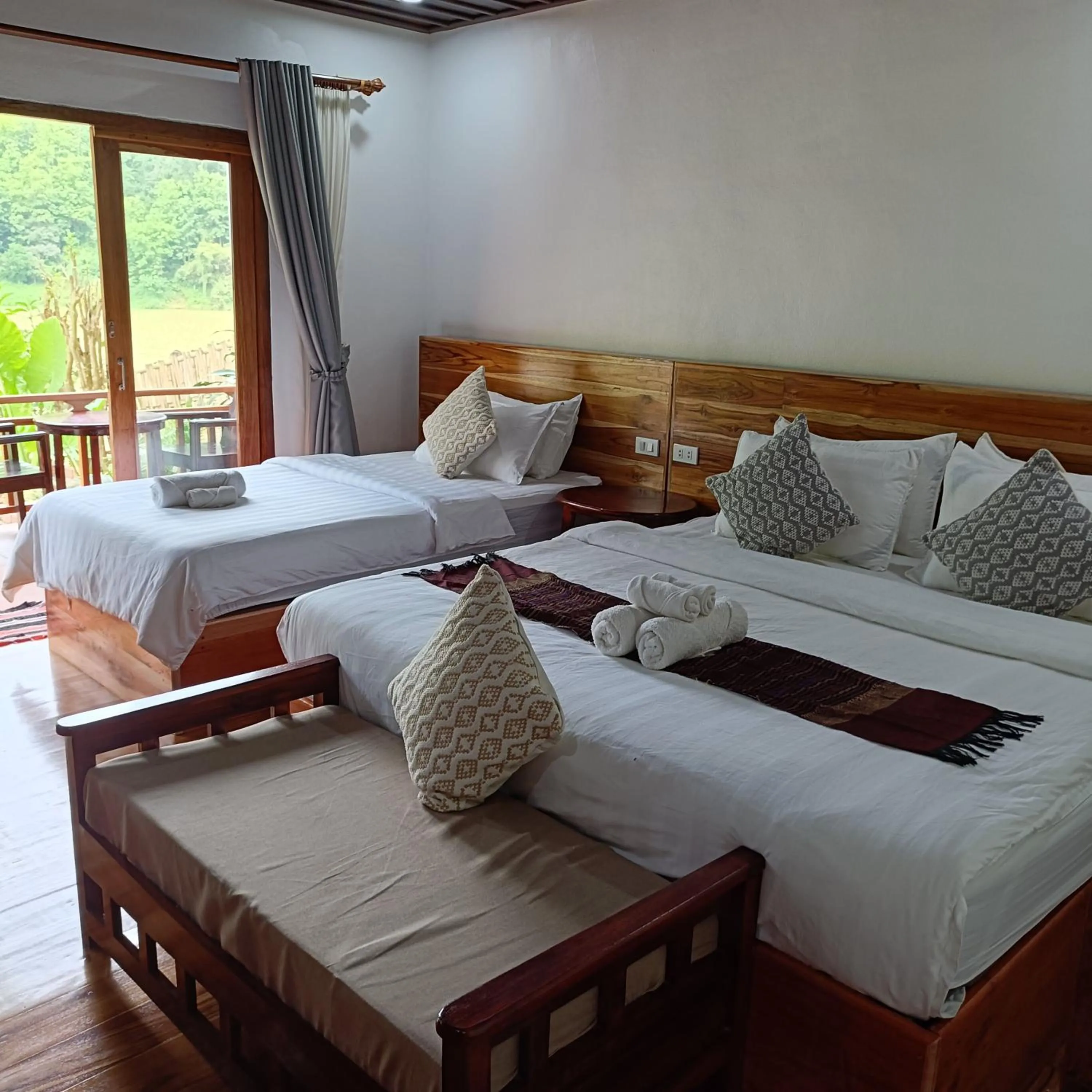 Bed in Nam ou view villa