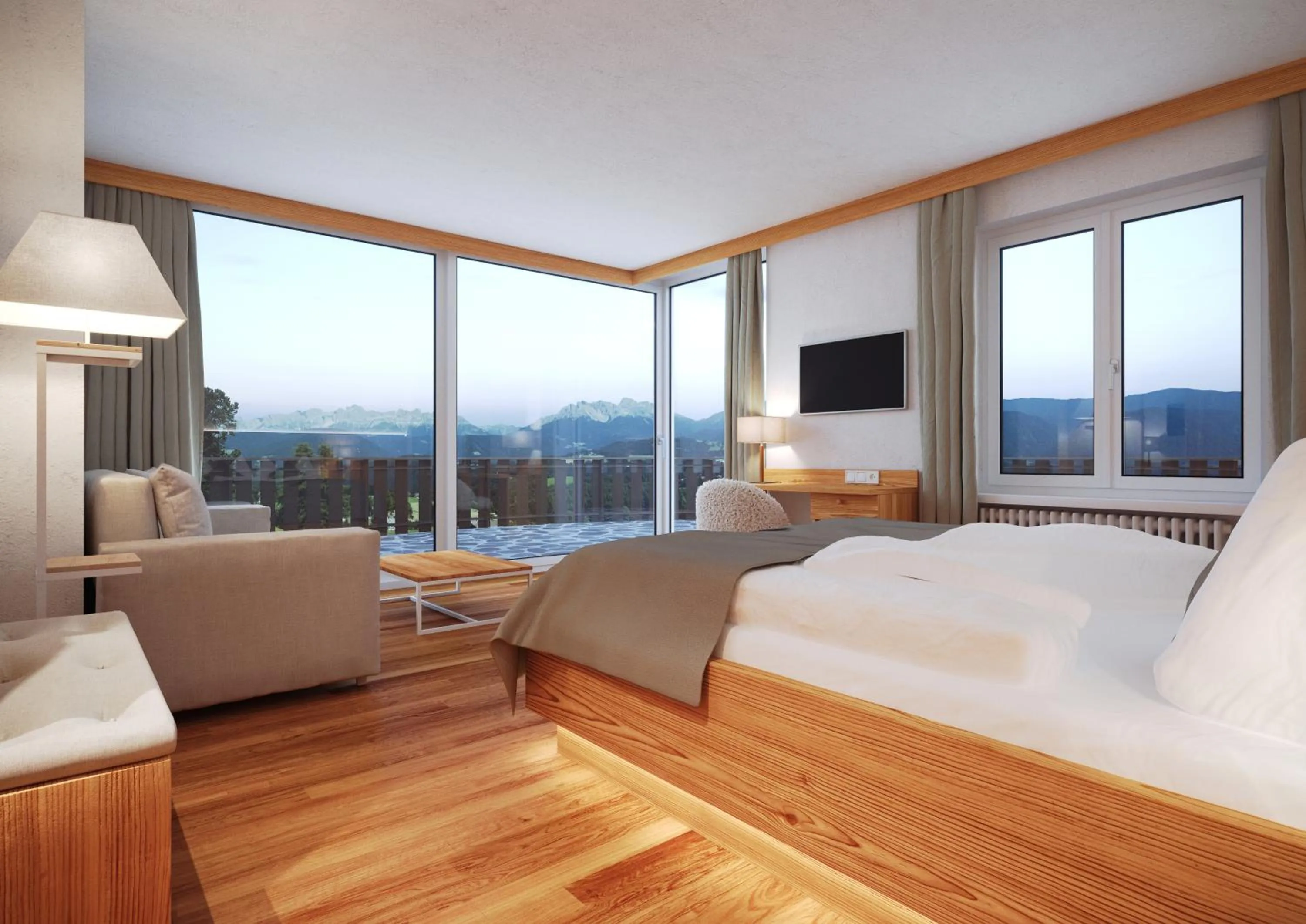 Bed in Panoramahotel Obkircher