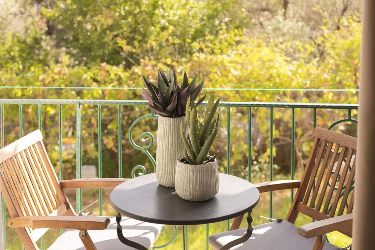 Balcony/Terrace in Nimfi Hotel, Skiathos