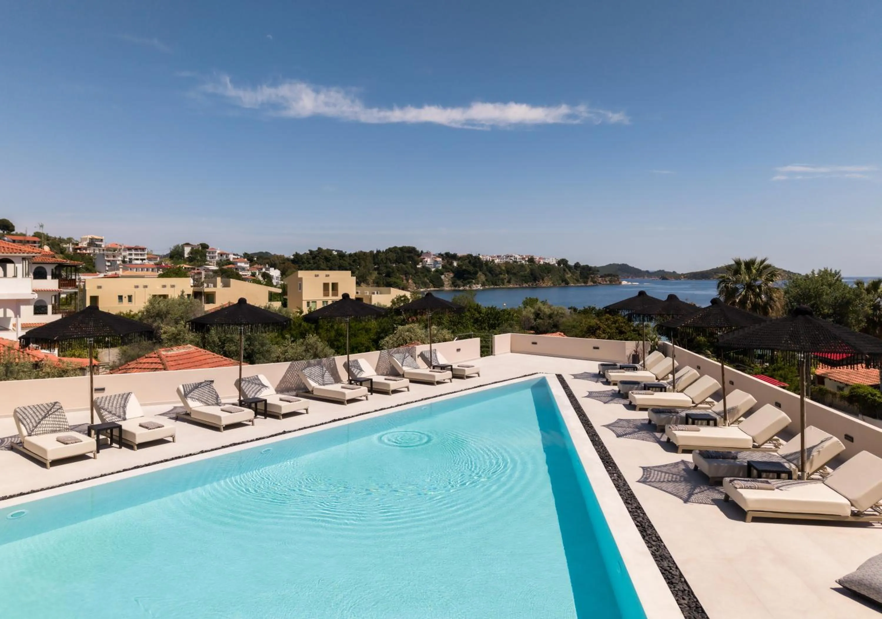 Pool view in Nimfi Hotel, Skiathos