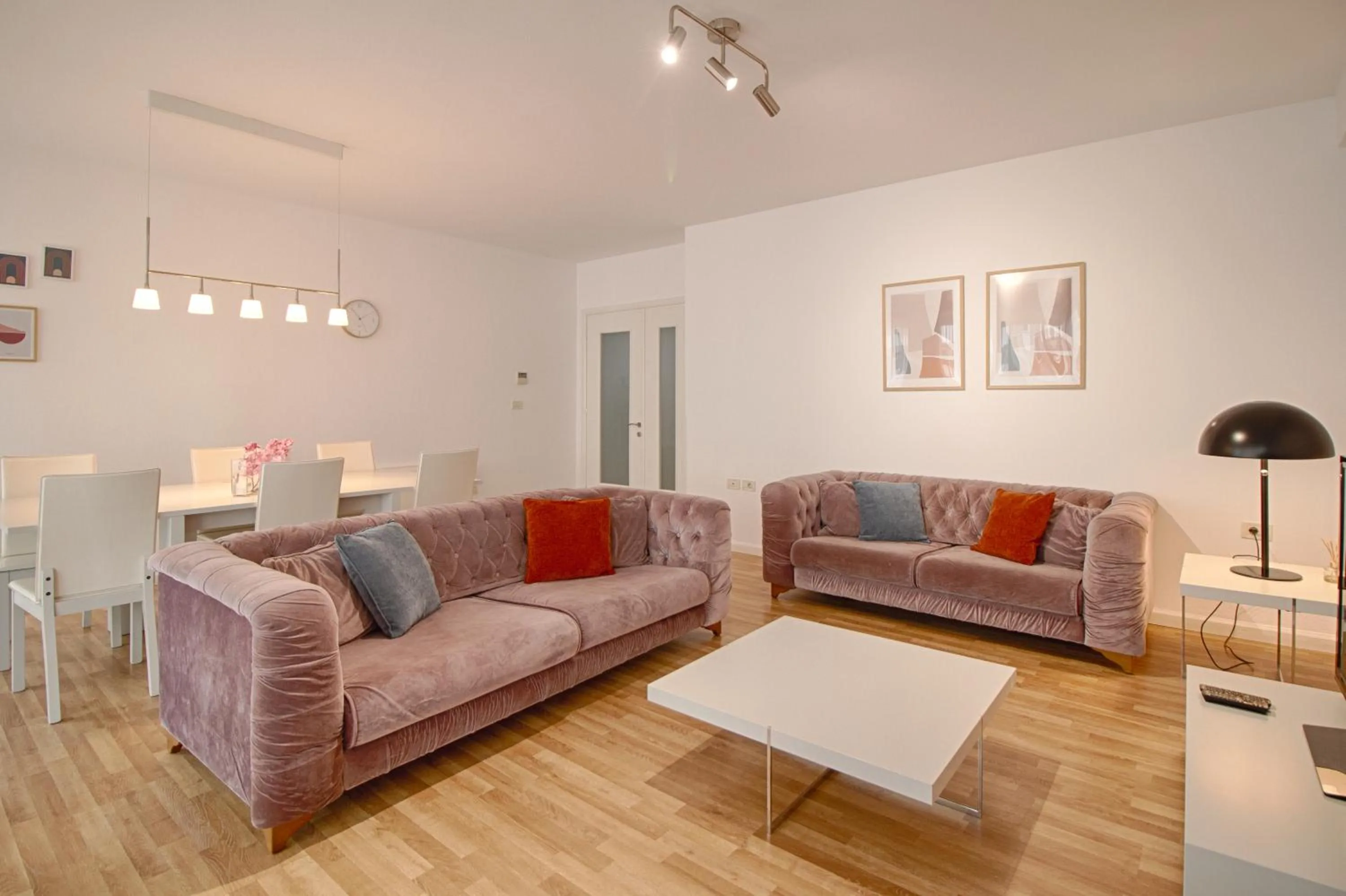 Communal lounge/ TV room in The Rooms Serviced Apartments Tirana