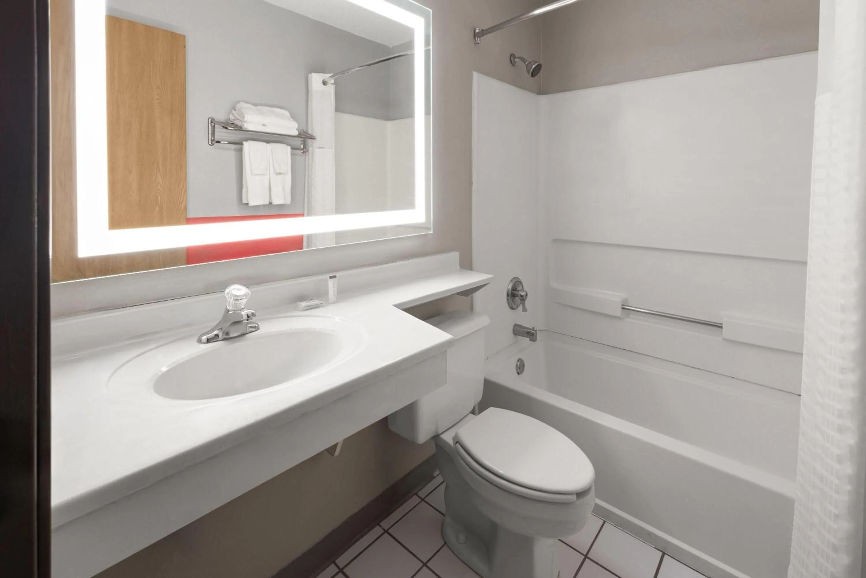 Bathroom in Super 8 by Wyndham New Stanton