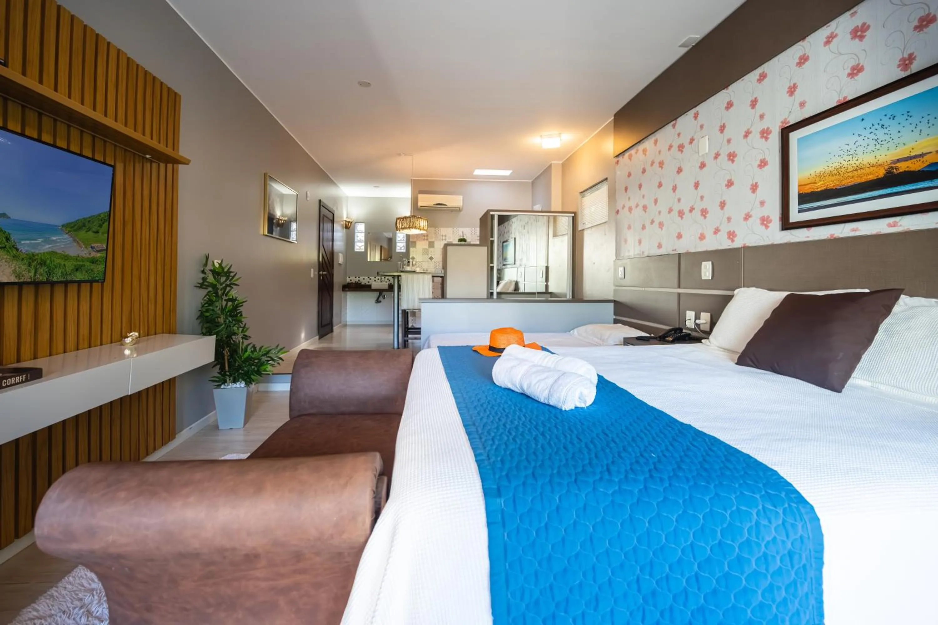 Bed in Pousada Natribus Rosa