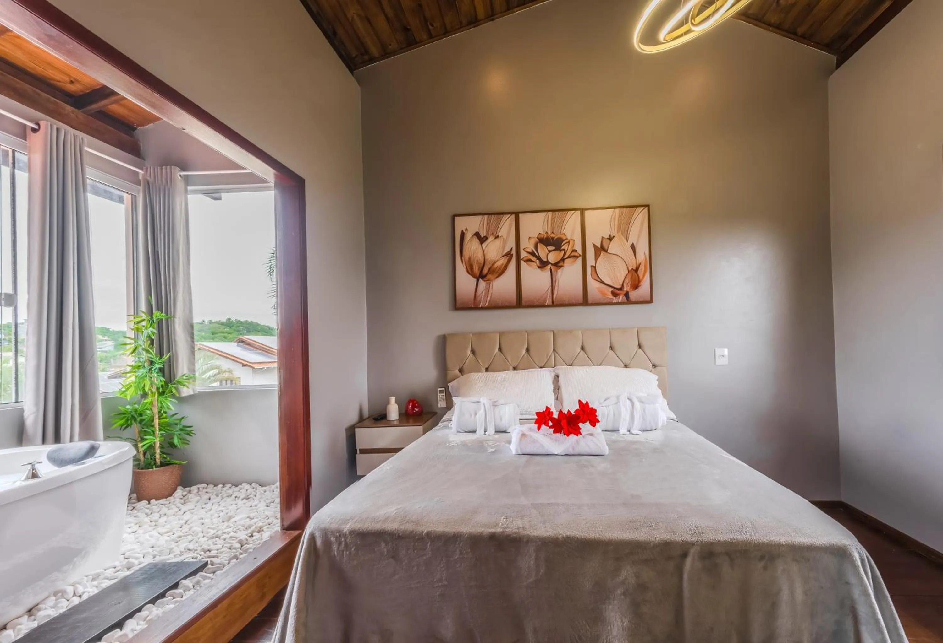 Bed in Pousada Natribus Rosa