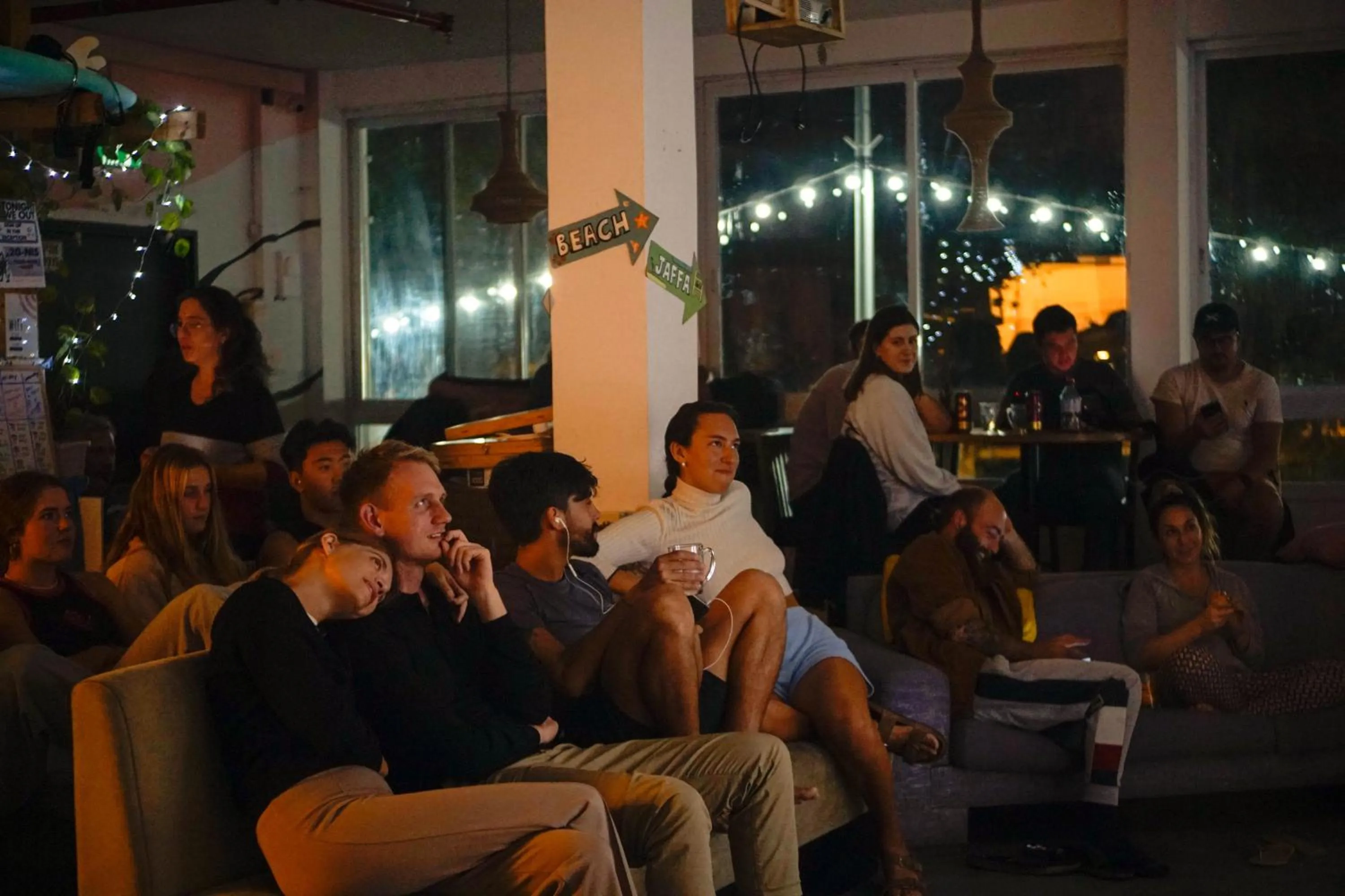 Living room in Jungle Jaffa Hostel Age 18 to 45