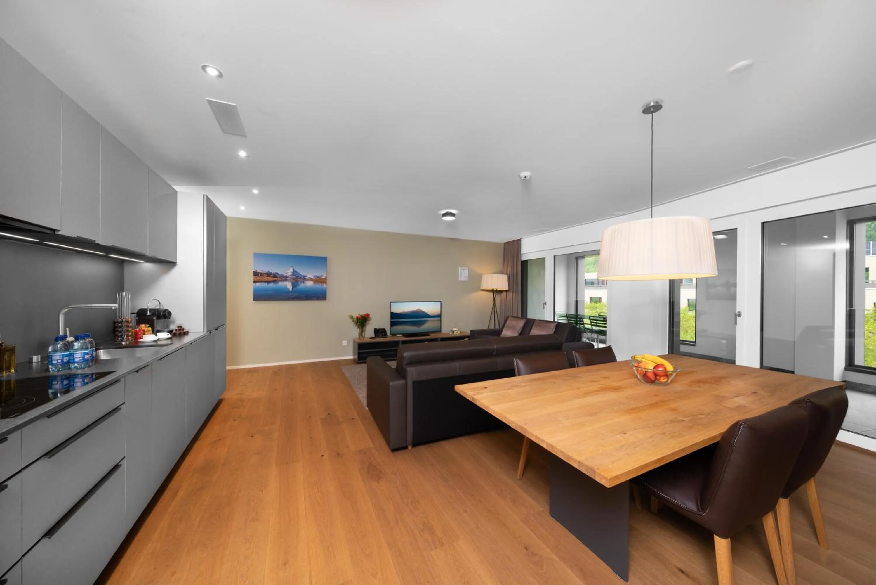 Kitchen or kitchenette in Swiss Hotel Apartments - Interlaken