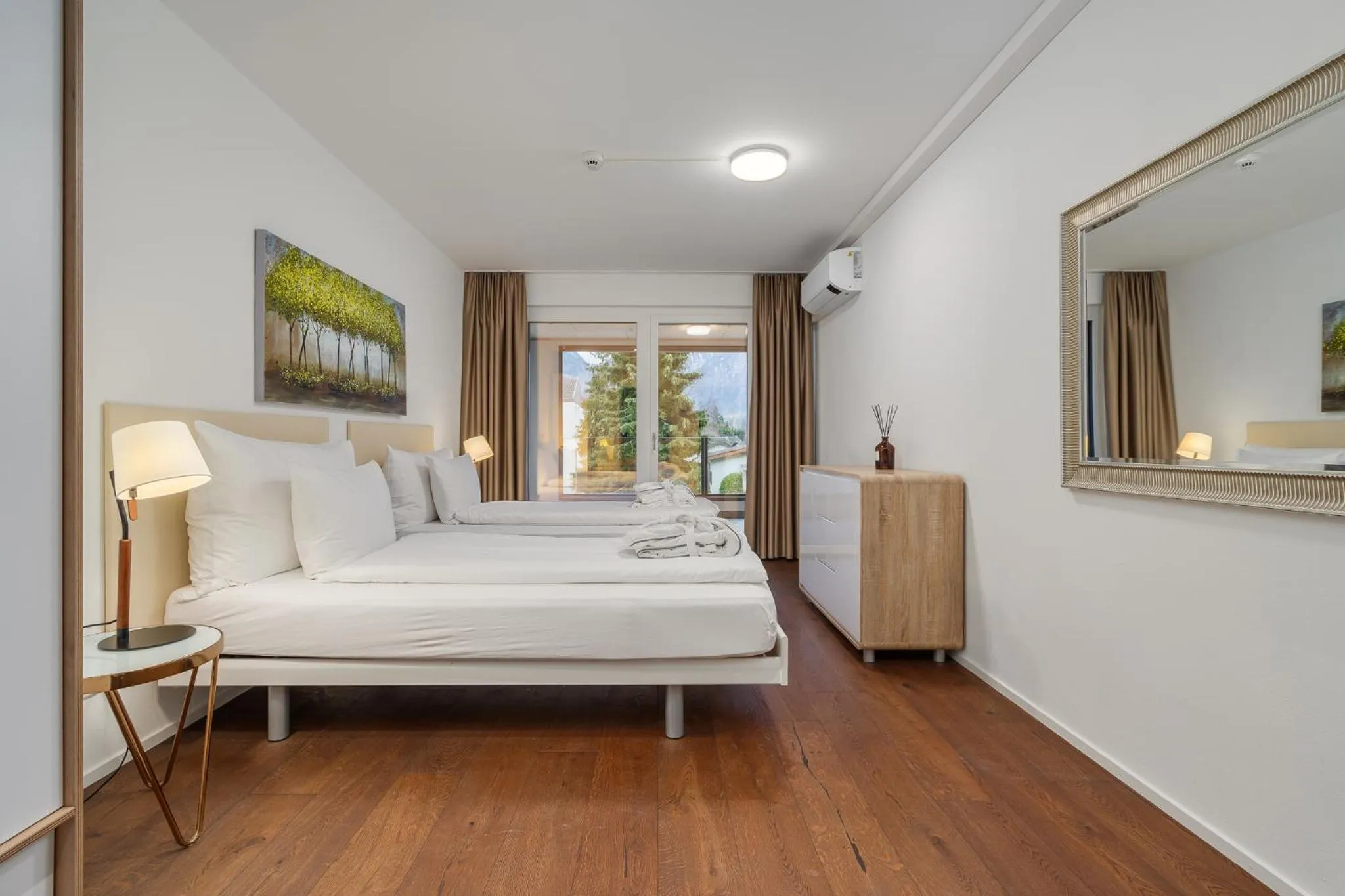 Bed in Swiss Hotel Apartments - Interlaken