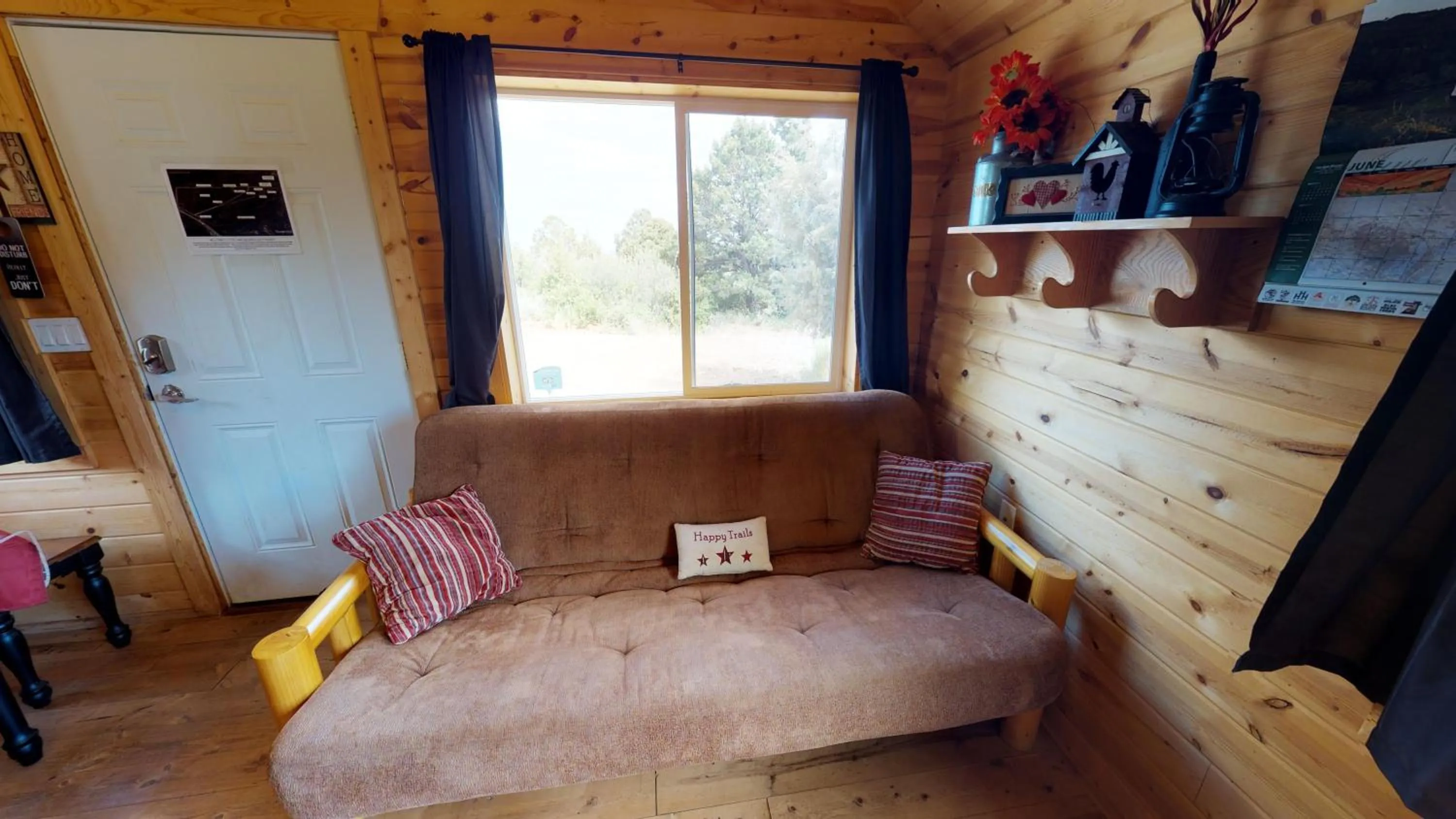 Living room in White Pine Cabin by Canyonlands Lodging