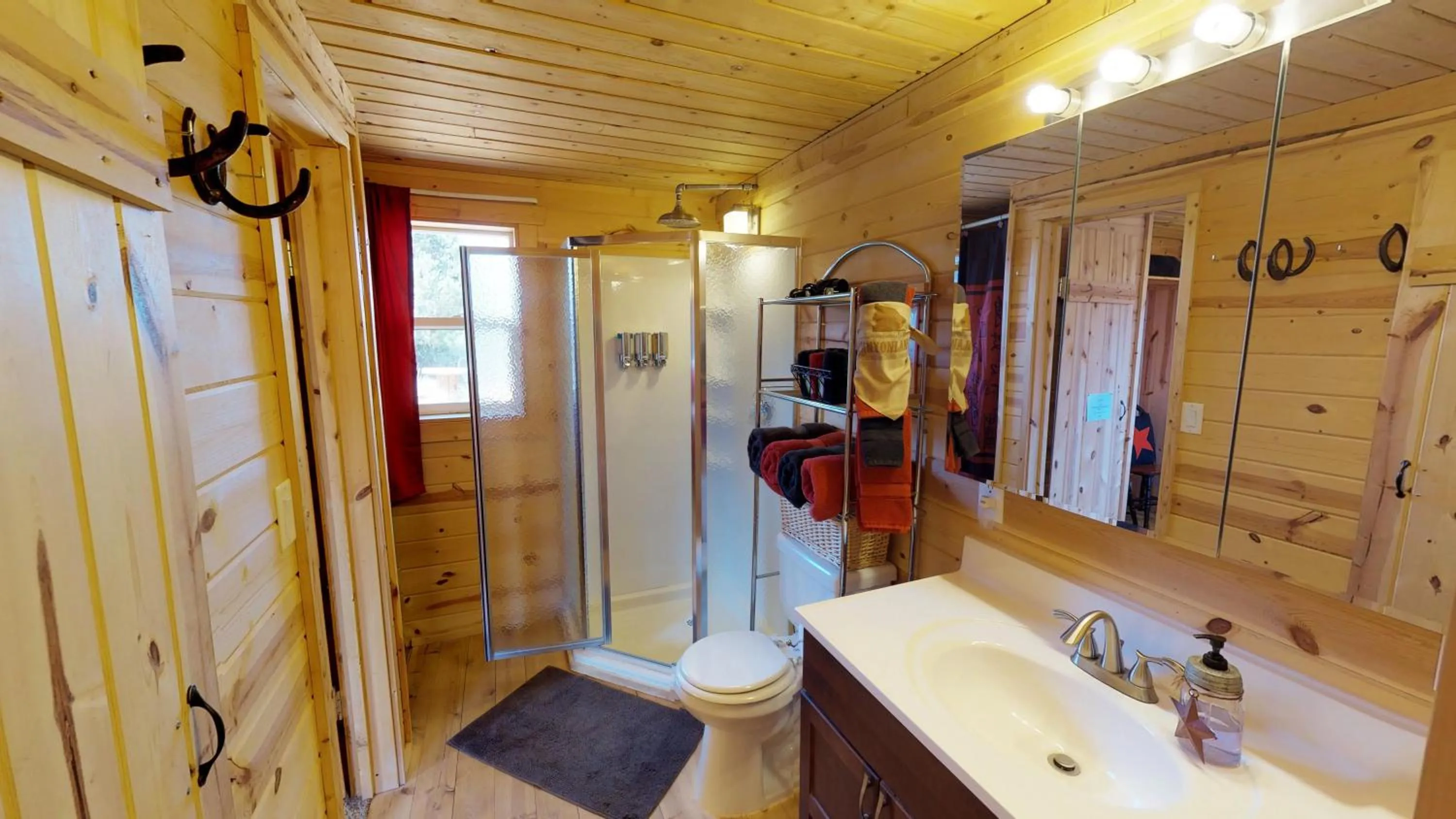 Shower in White Pine Cabin by Canyonlands Lodging