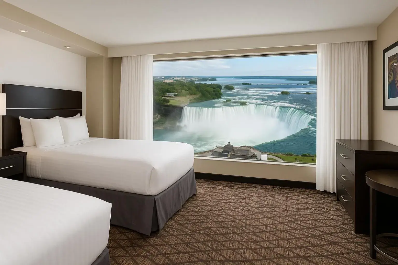 Queen Suite with Spa Bath and Horseshoe Falls View in Embassy Suites by Hilton Niagara Falls/ Fallsview Queen Suite with Spa Bath and Horseshoe Falls View in Embassy Suites by Hilton Niagara Falls/ Fallsview