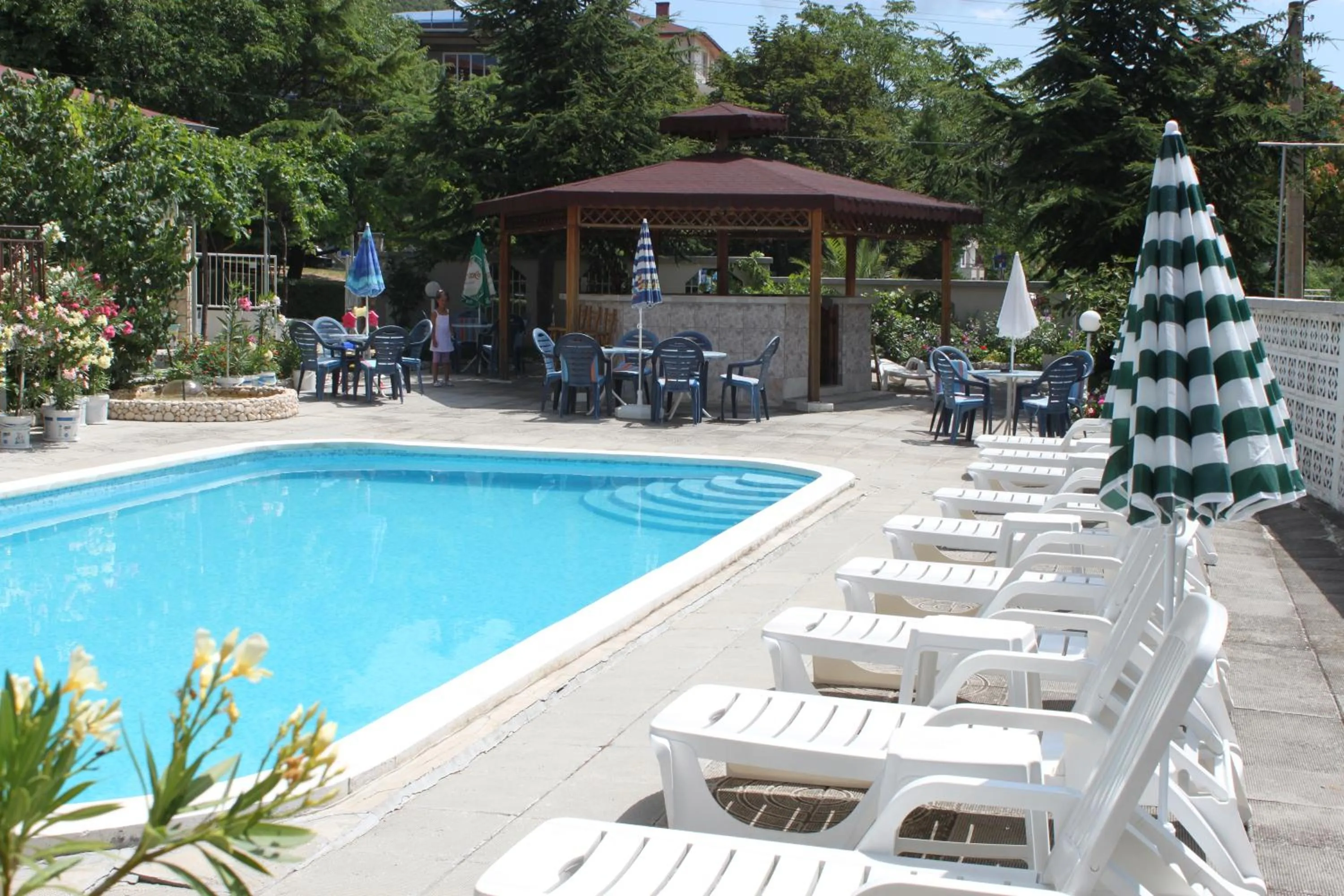 Pool view in Family Hotel Chris