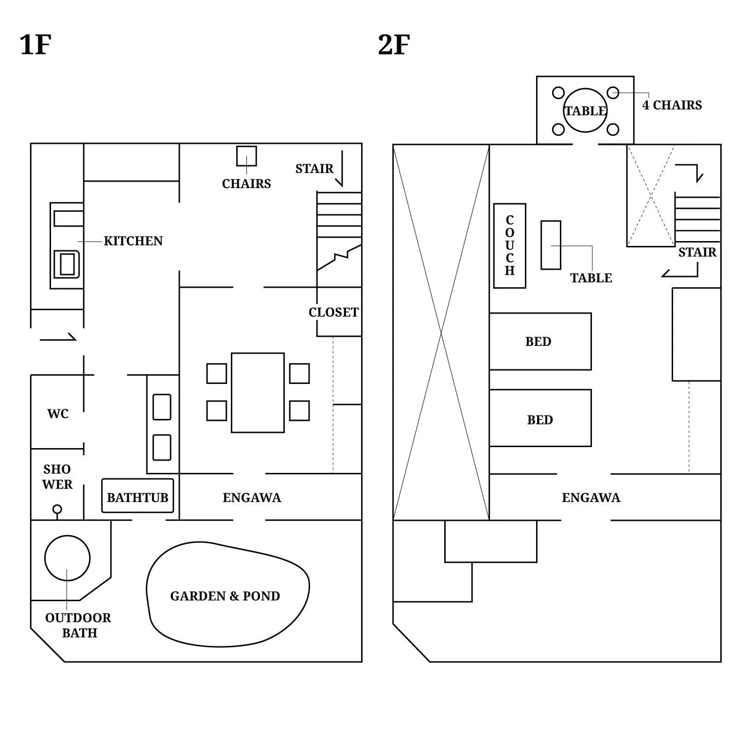 Floor plan in Umeyu no yado by YADORU KYOTO HANARE