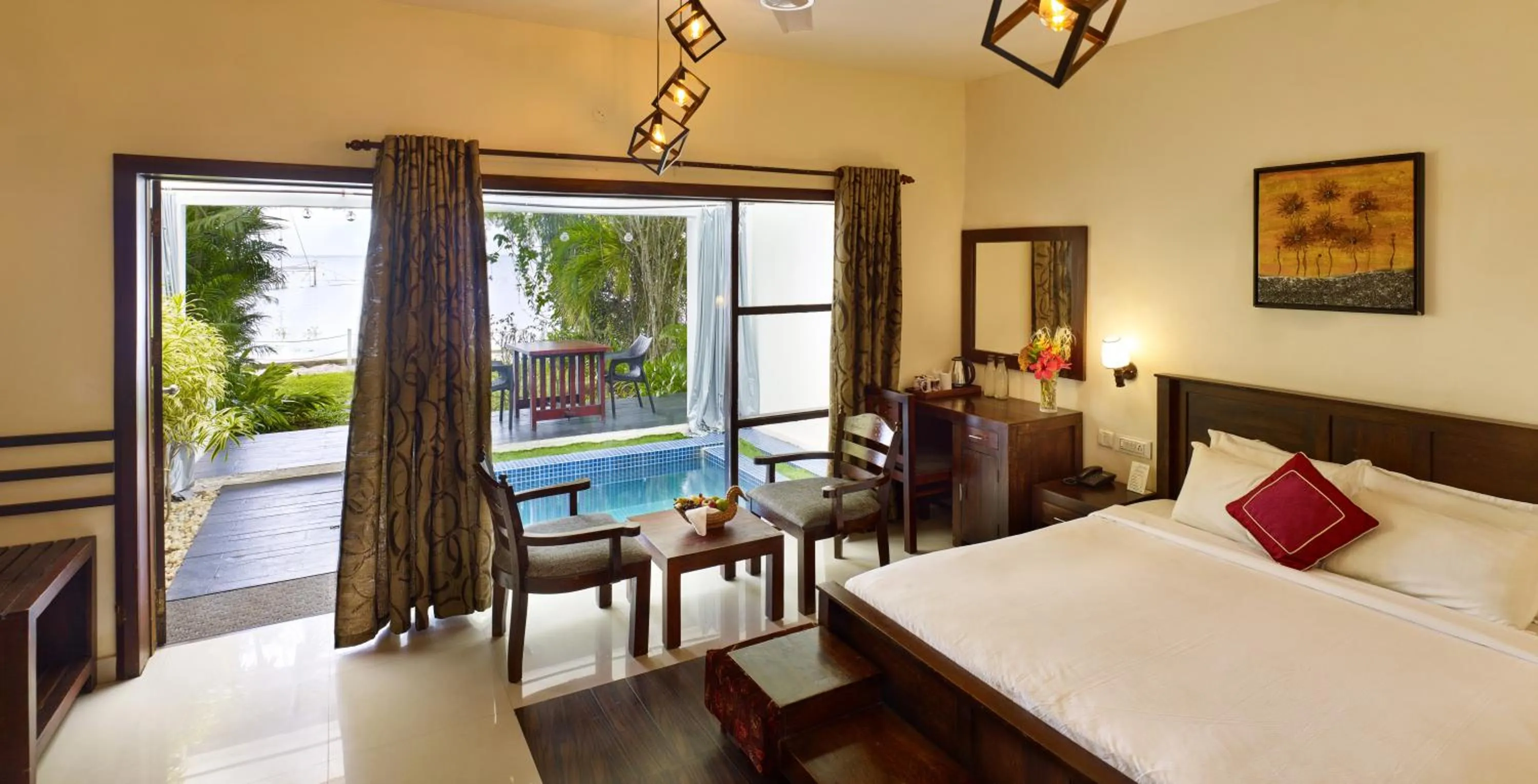 Bed in Deshadan Backwater Resort - The best sunrise view