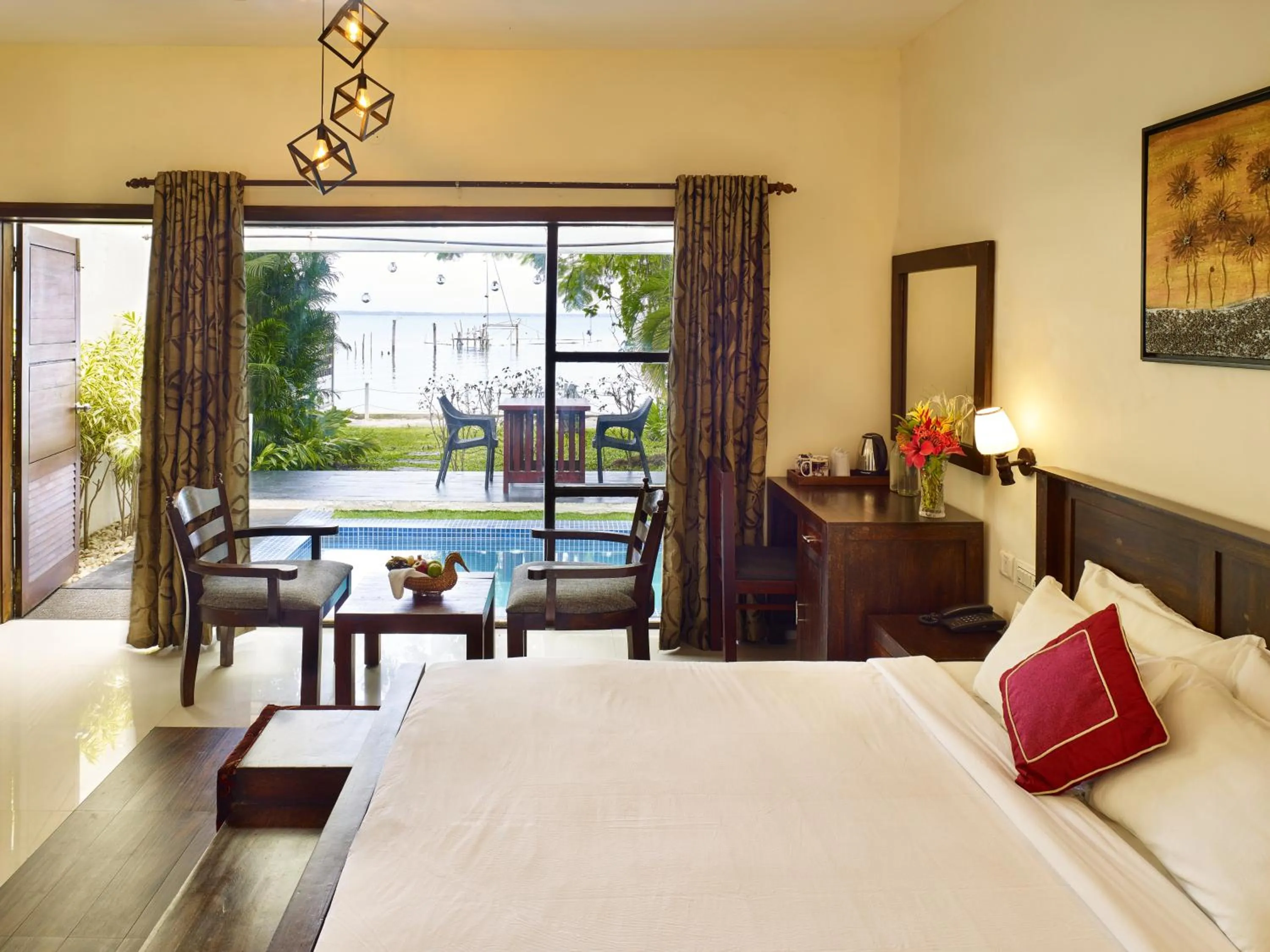 Bed in Deshadan Backwater Resort - The best sunrise view