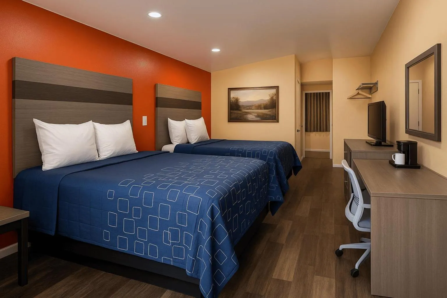 Bed in Pinconning Trail Inn Motel