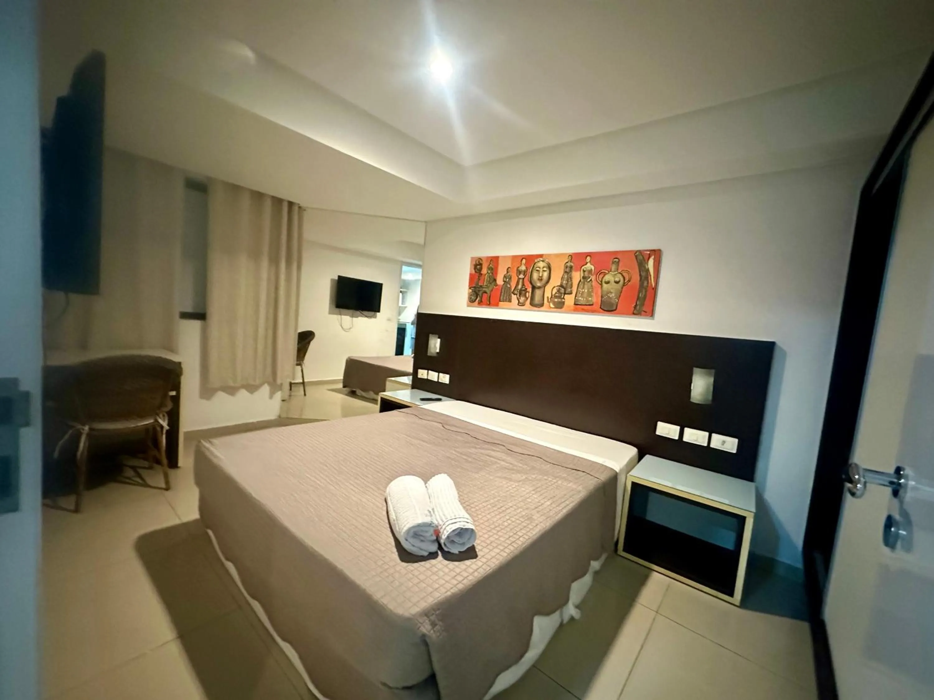 Bed in FLAT MARINAS PRAIA HOTEL