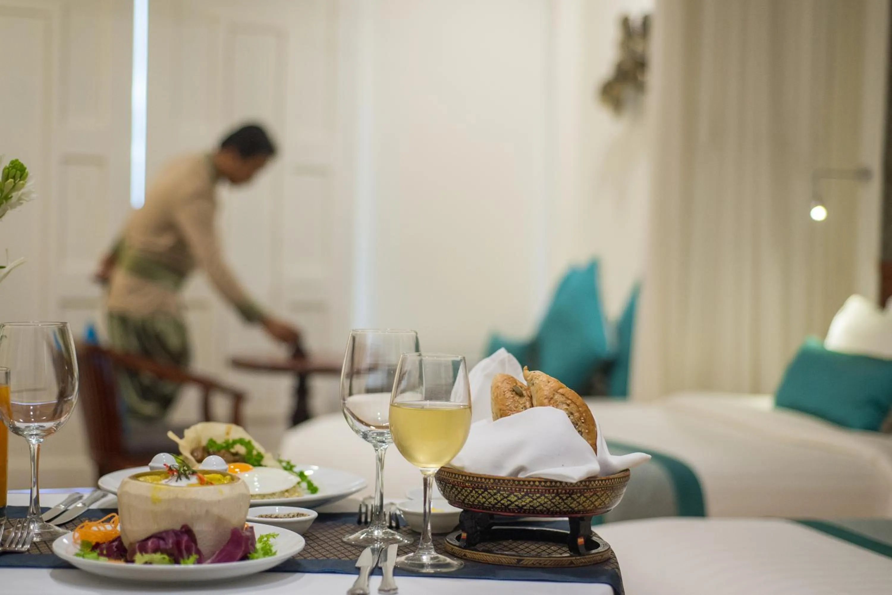 room service in Lotus Blanc Resort