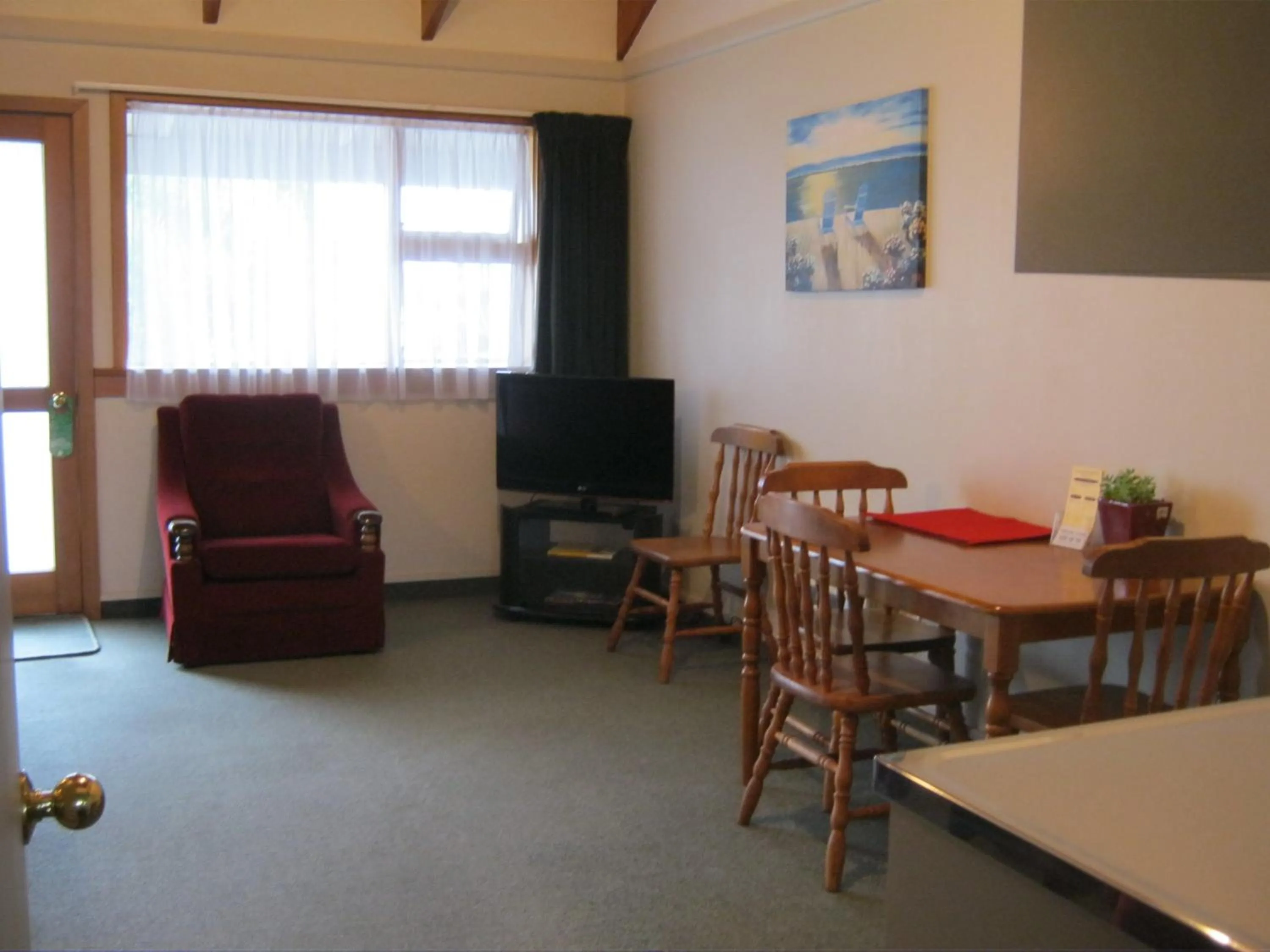 Seating area in Blue Dolphin Motel