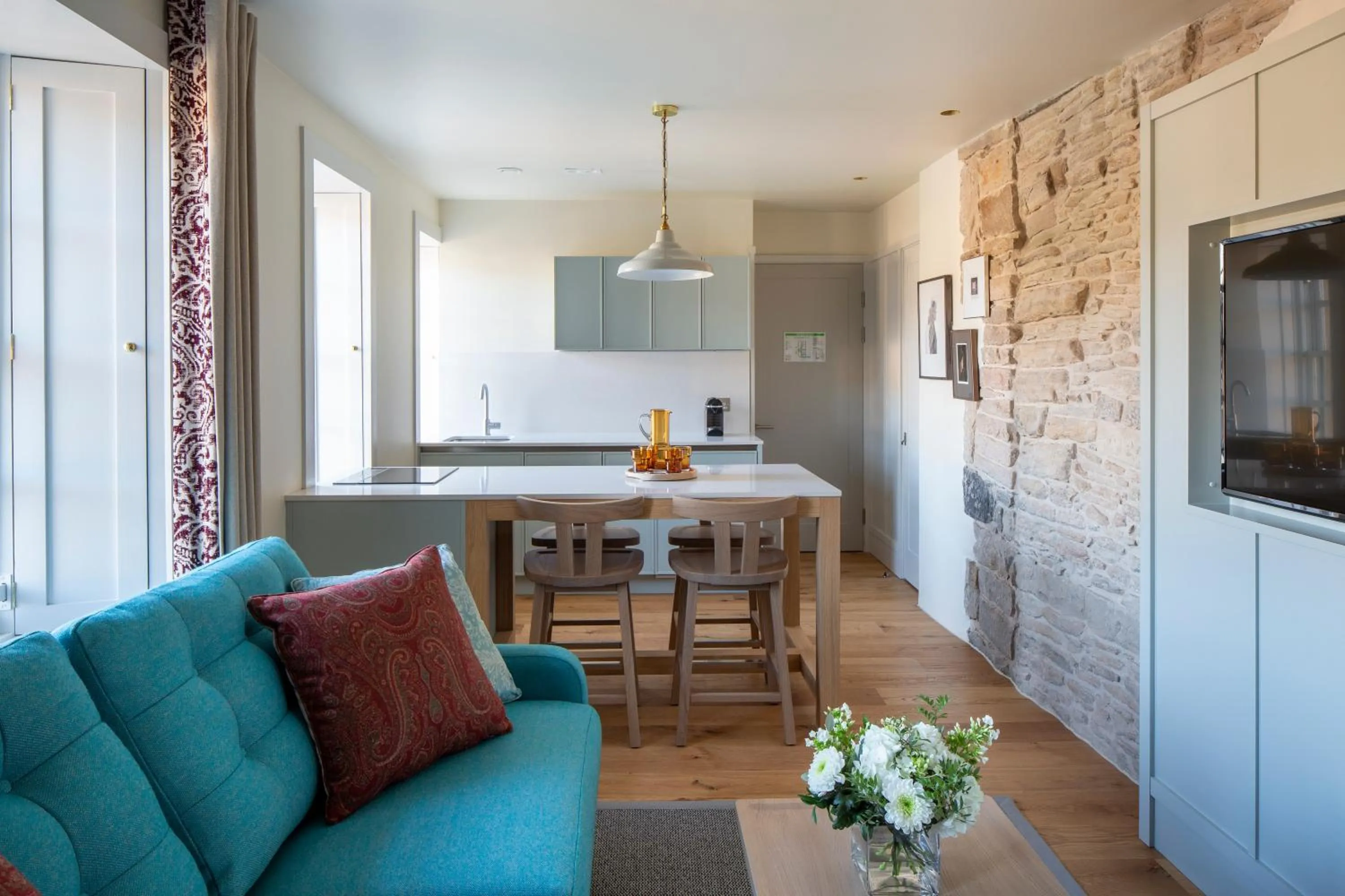 Living room in Abbey Strand Apartments, at Holyrood