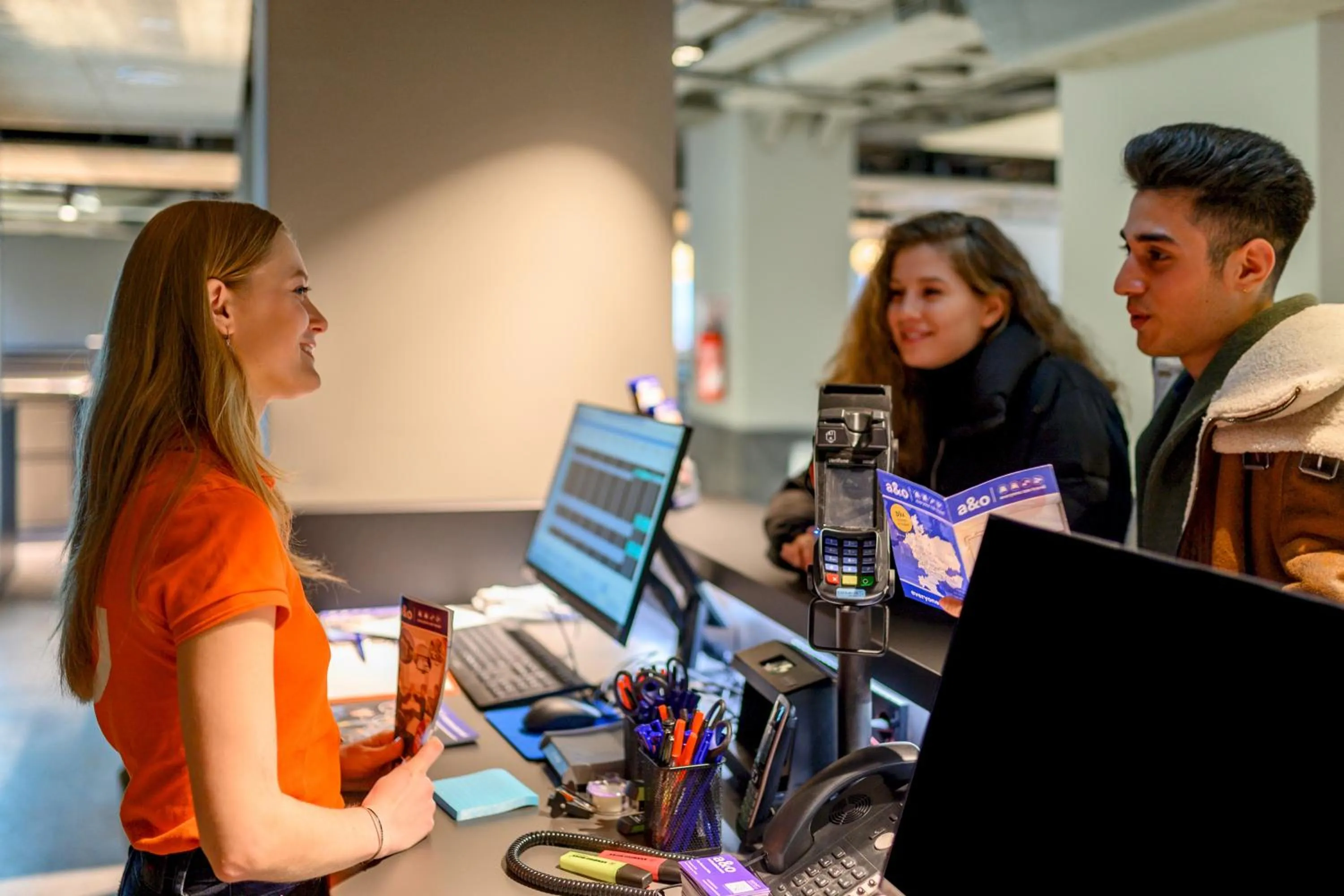 Lobby or reception in a&o Warszawa Wola
