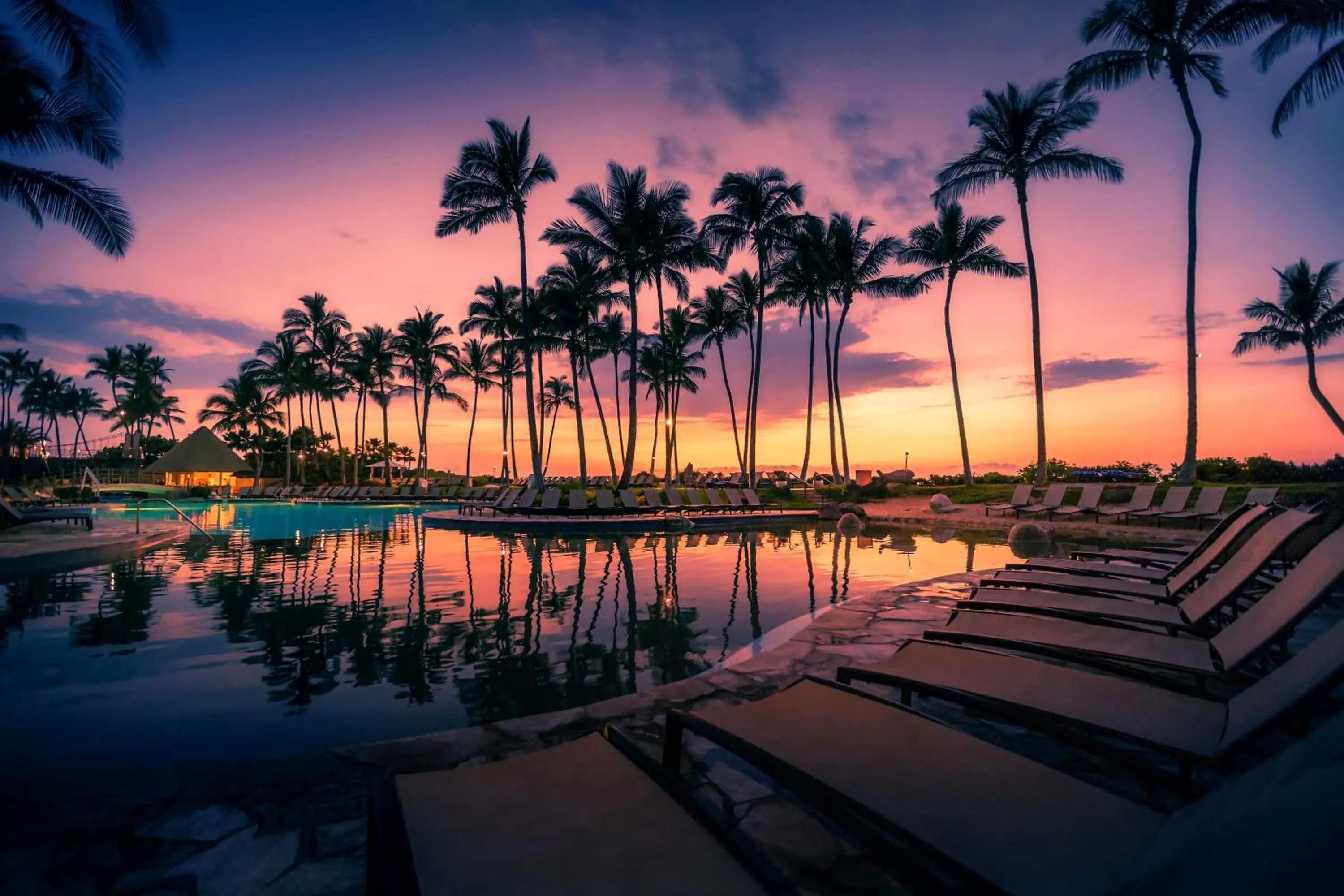 Pool view in Hilton Waikoloa Village