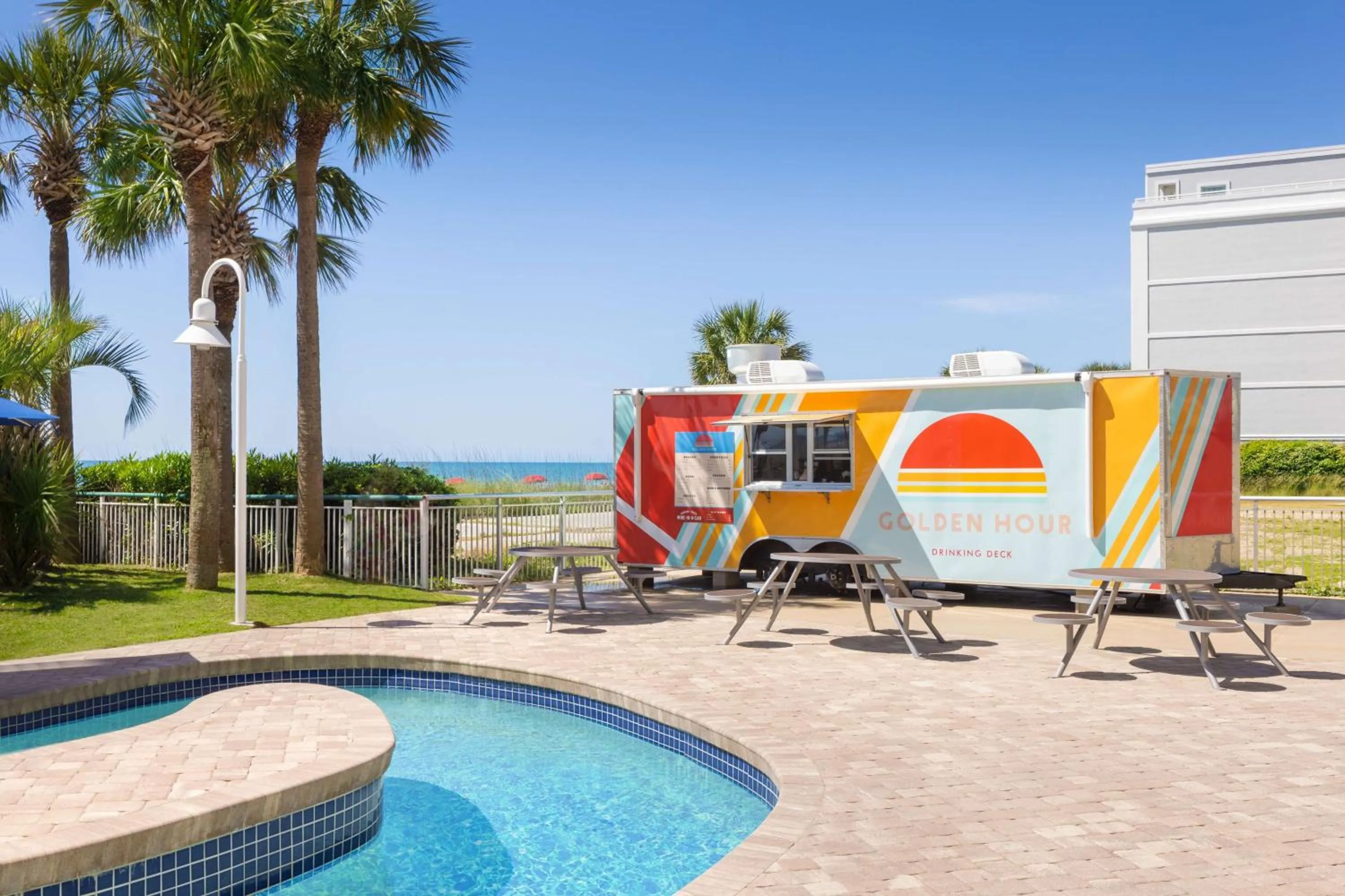 Pool view in Hampton Inn & Suites Myrtle Beach Oceanfront