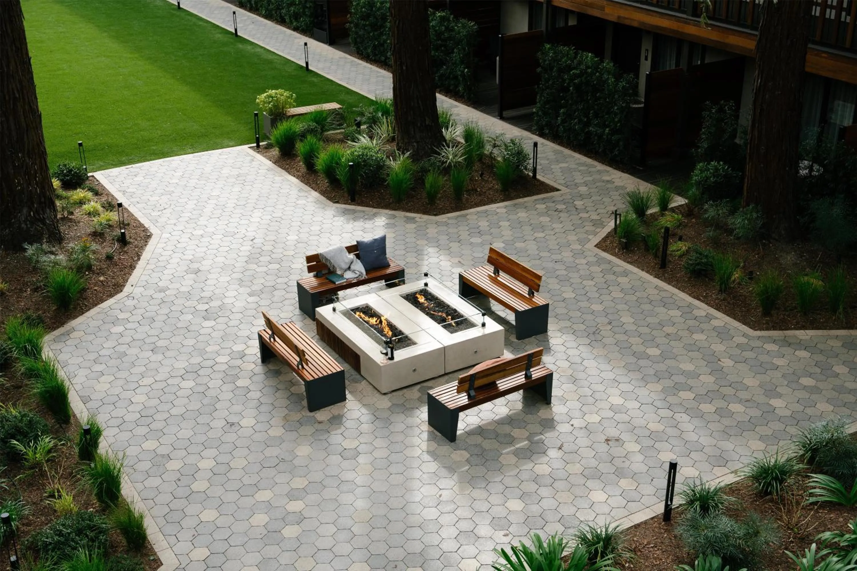 Inner courtyard view in Casa Mani Resort Napa Valley, Curio Collection By Hilton