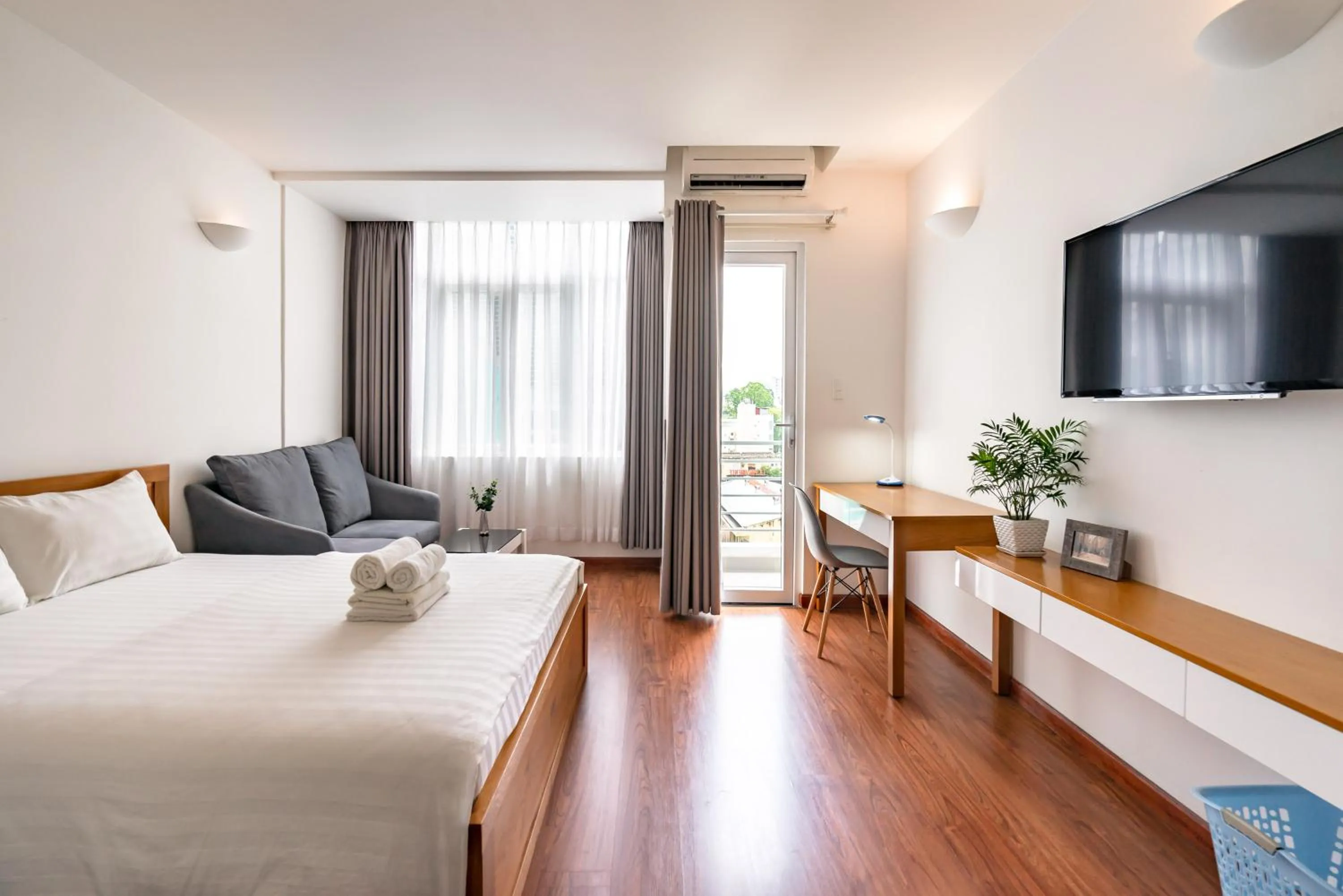 Bedroom, Bed in SaigonOne Serviced Apartment