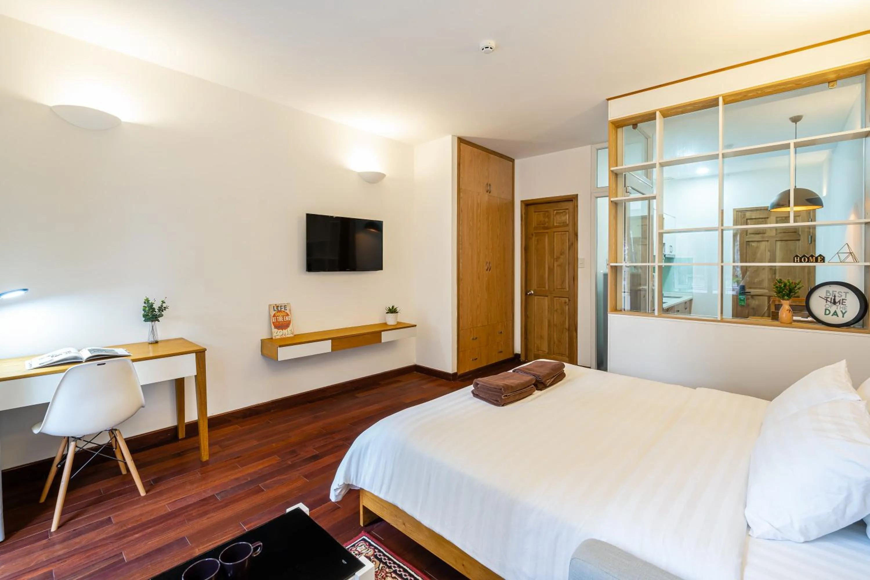 TV and multimedia, Bed in SaigonOne Serviced Apartment
