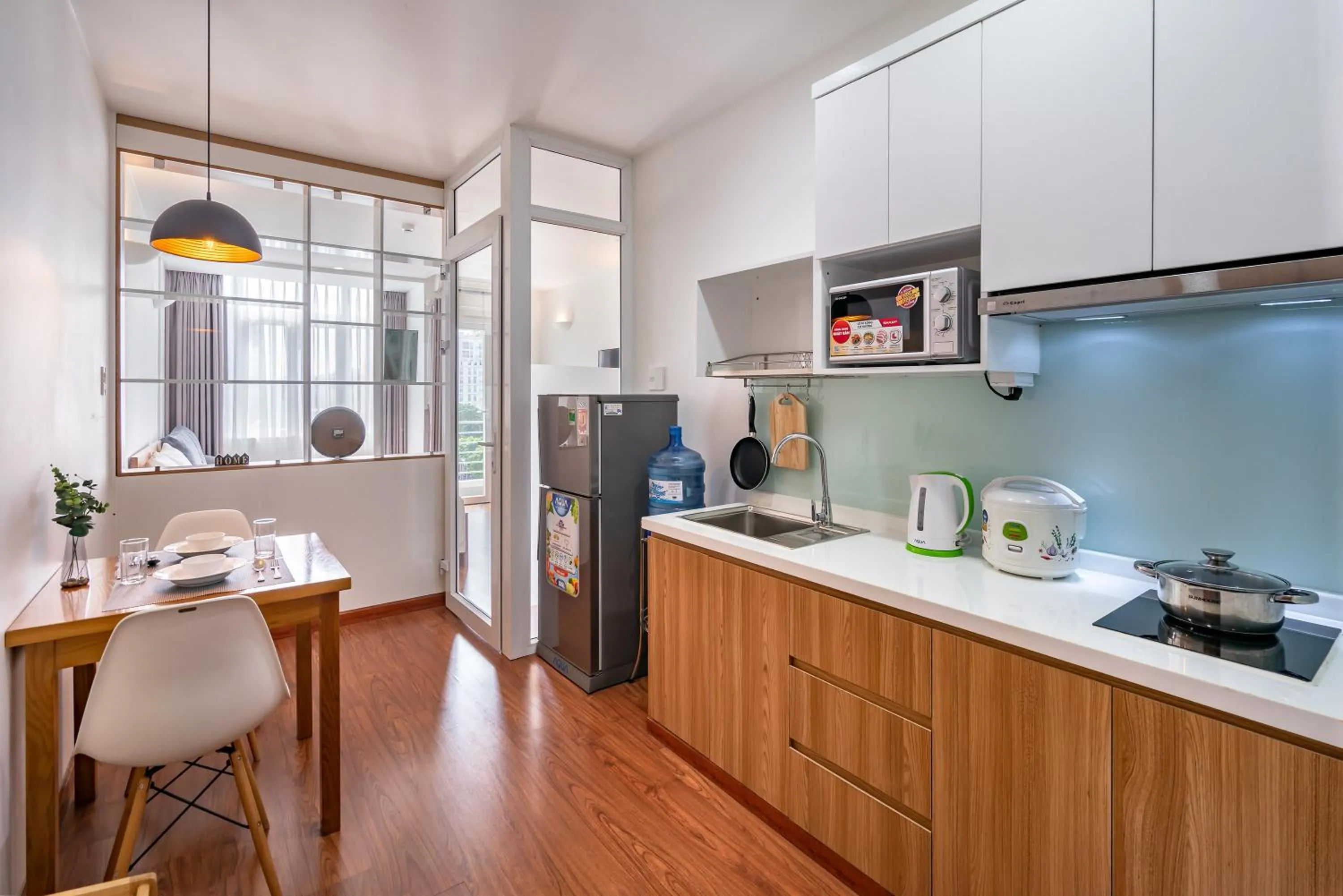Kitchen or kitchenette in SaigonOne Serviced Apartment