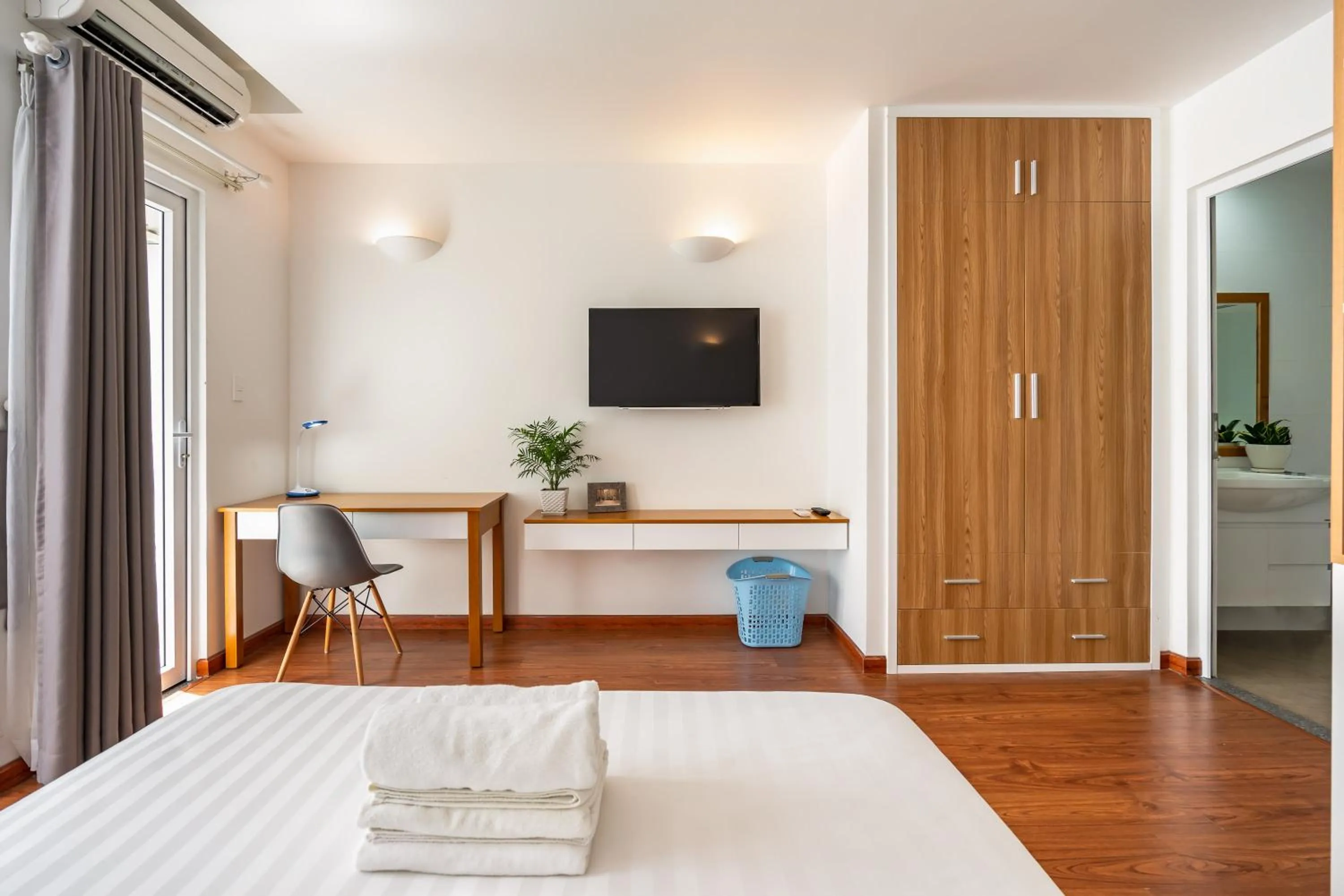 TV and multimedia, Bed in SaigonOne Serviced Apartment