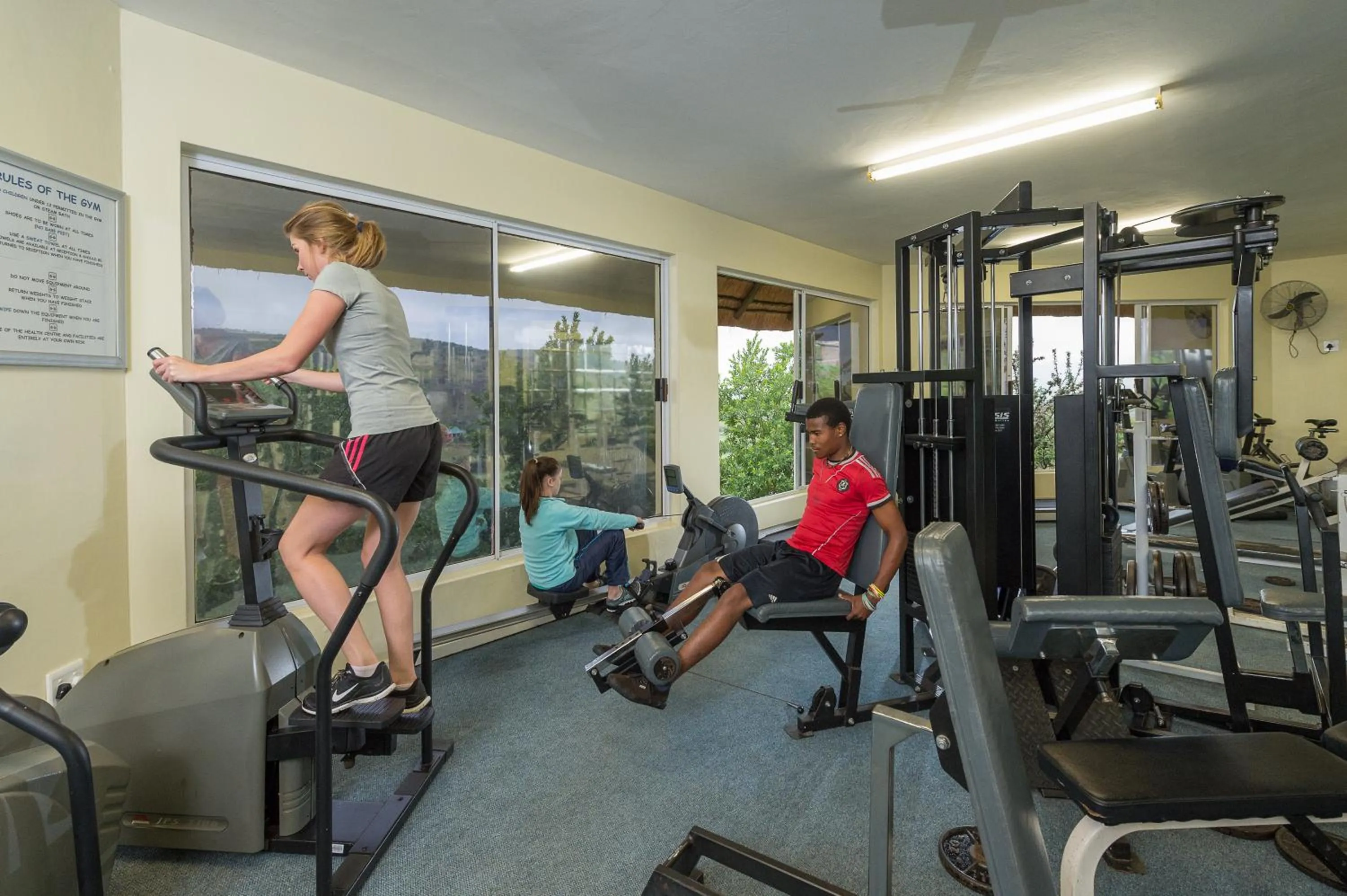 People in Cathedral Peak Hotel