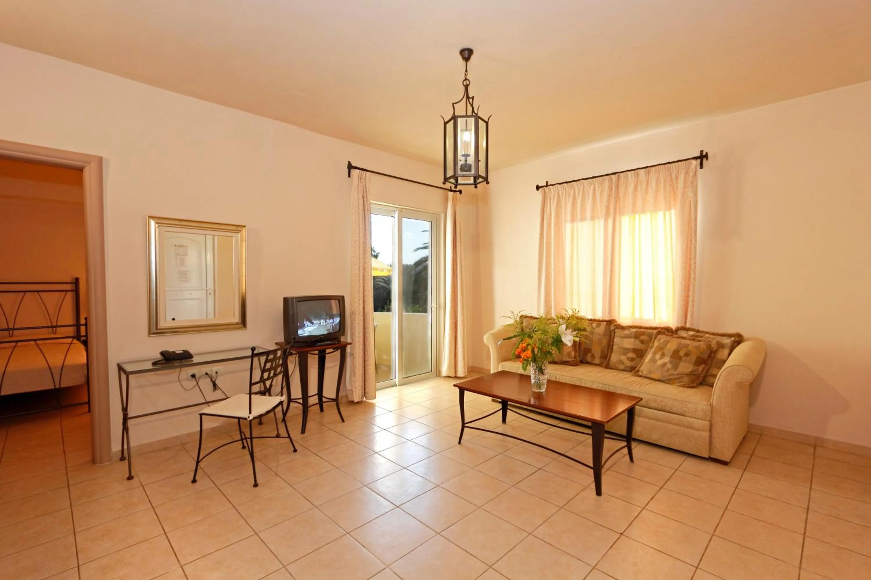 Seating area in Lambrinos Suites