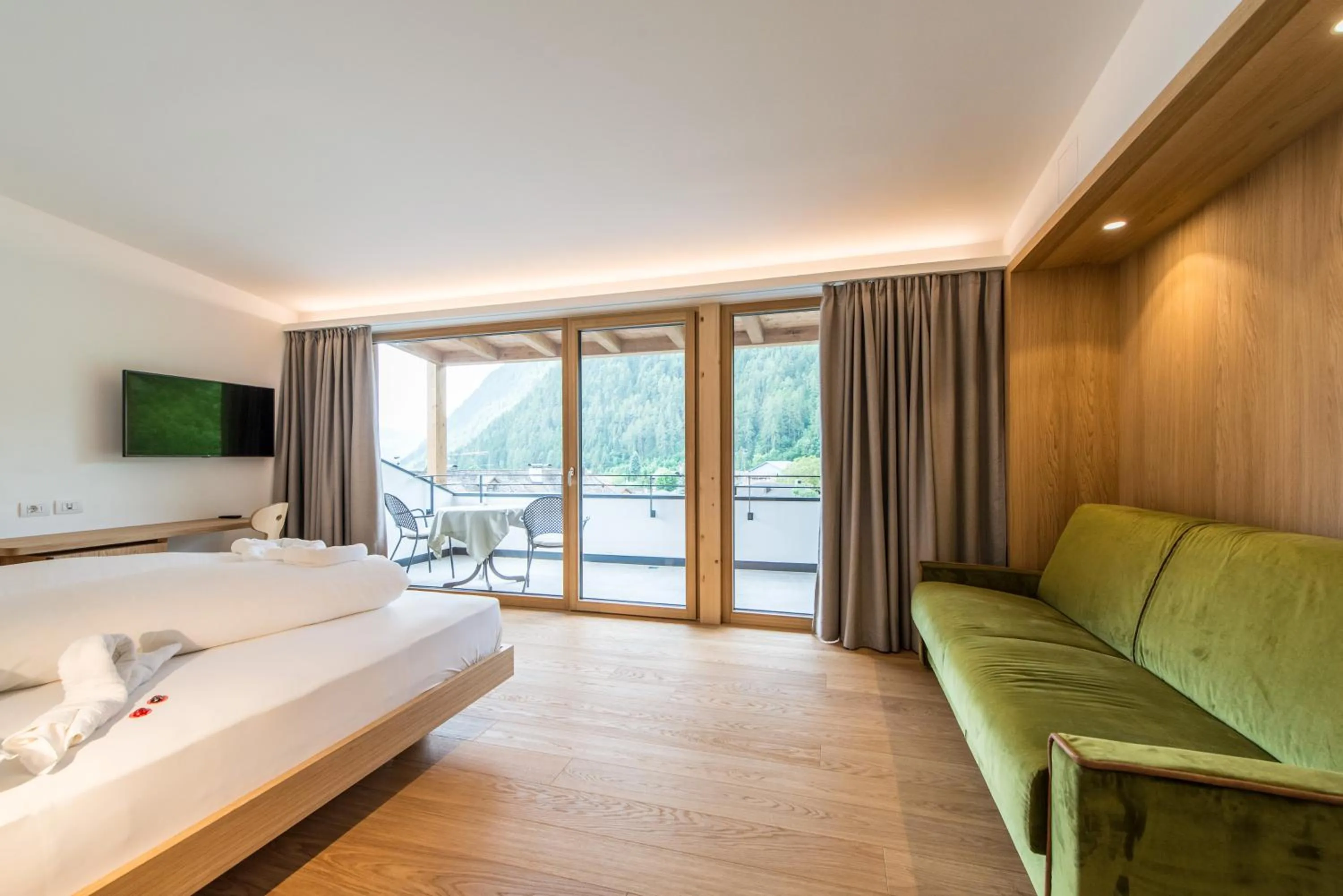 Bed in Hotel Taufers