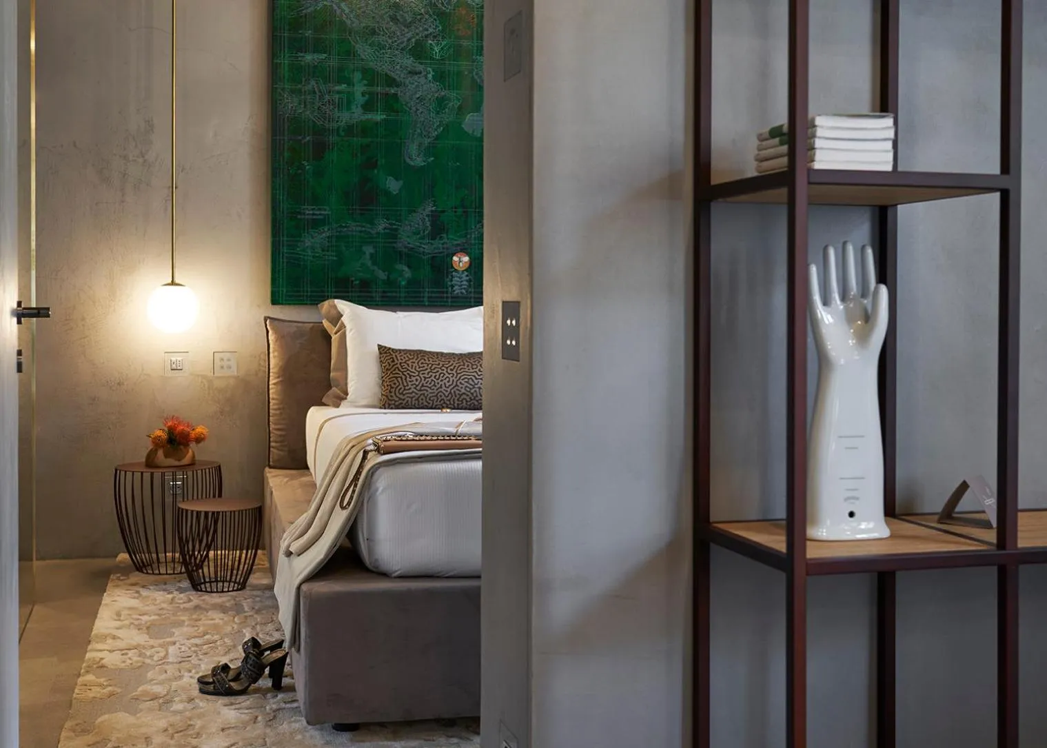 Decorative detail, Bed in Fornace Suite