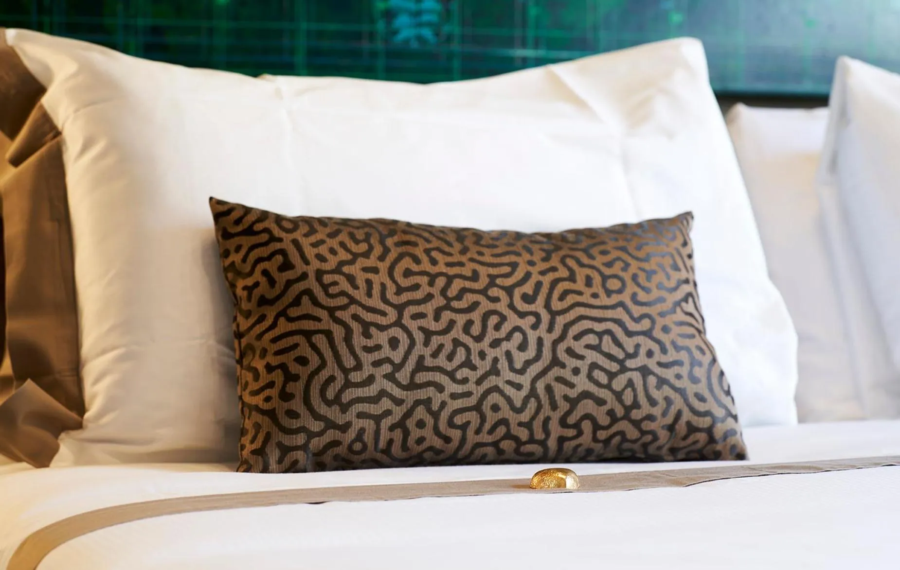 Decorative detail, Bed in Fornace Suite