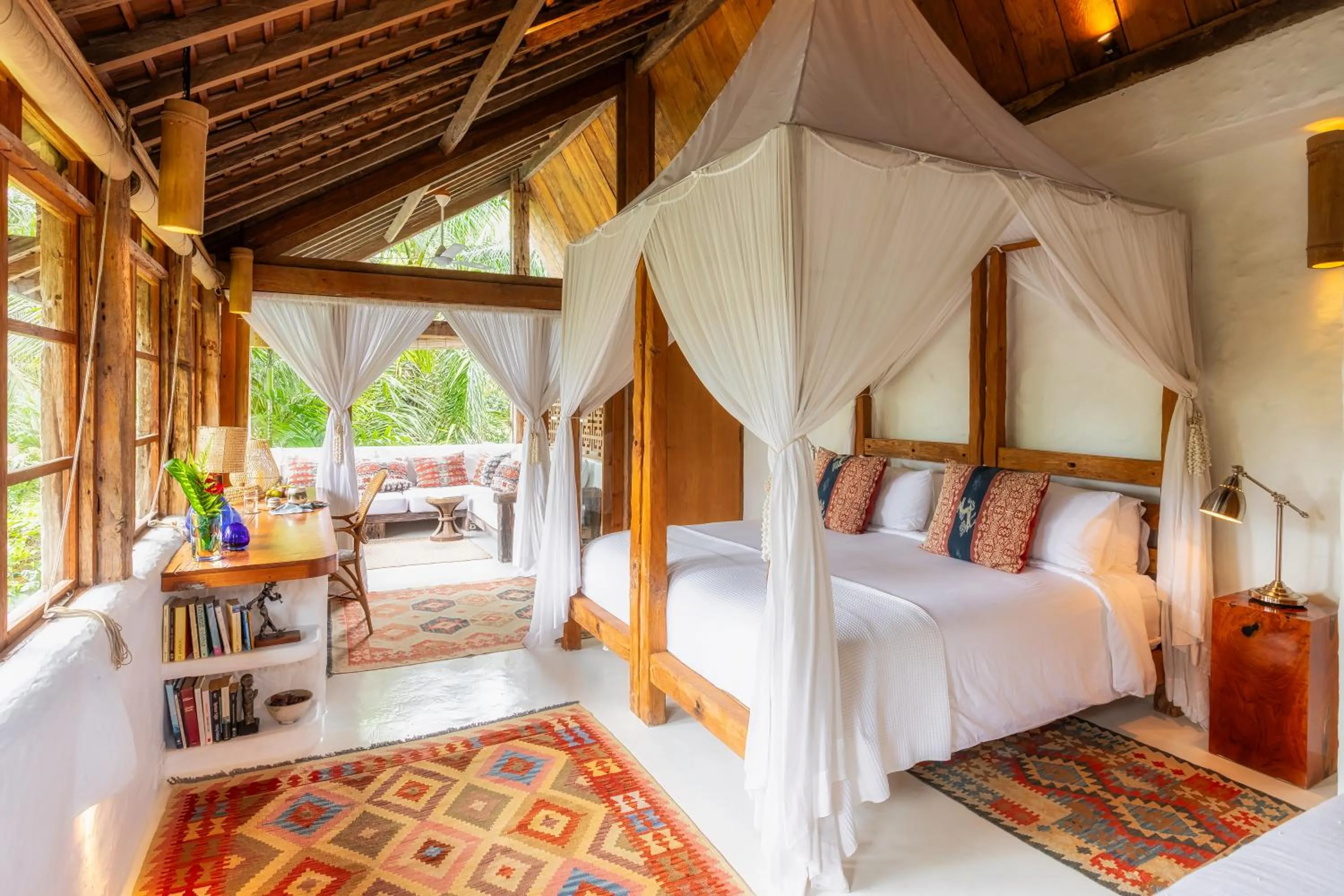 Patio, Bed in Stone House