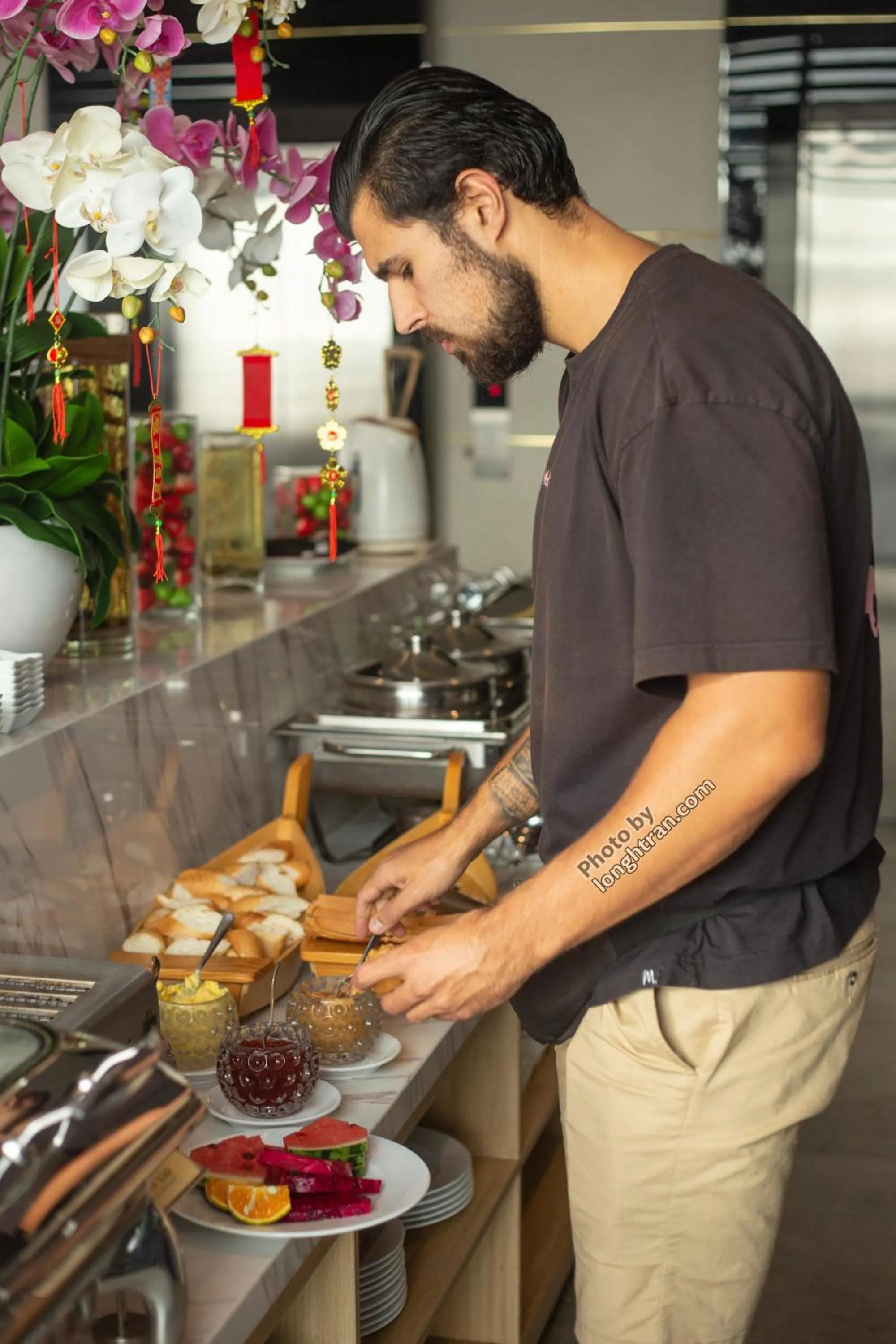 Buffet breakfast in Grand Ocean Luxury Boutique - Infinity Rooftop Pool