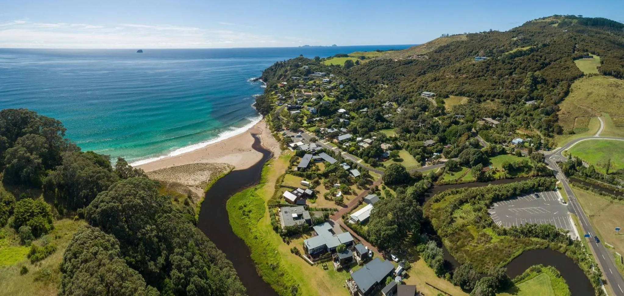 Bird's eye view in Hot Water Beach TOP 10 Holiday Park